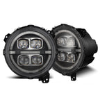 18-24 Jeep Wrangler / 20-24 Gladiator NOVA-Series LED Projector Headlights Black - Apollo Off-Road