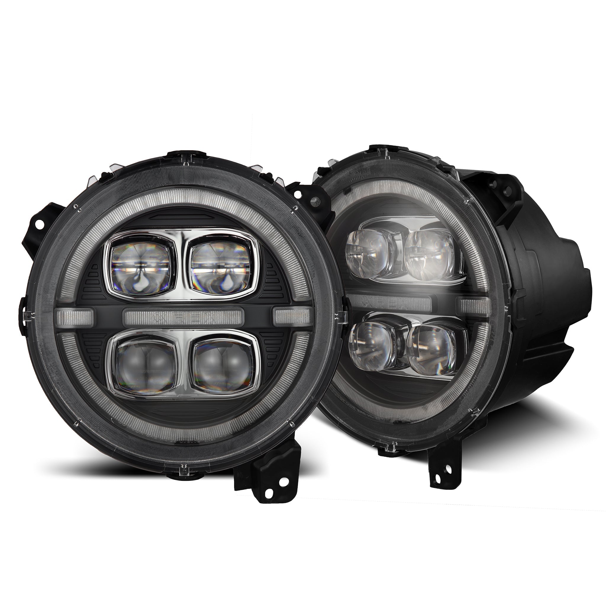 18-24 Jeep Wrangler / 20-24 Gladiator NOVA-Series LED Projector Headlights Black - Apollo Off-Road