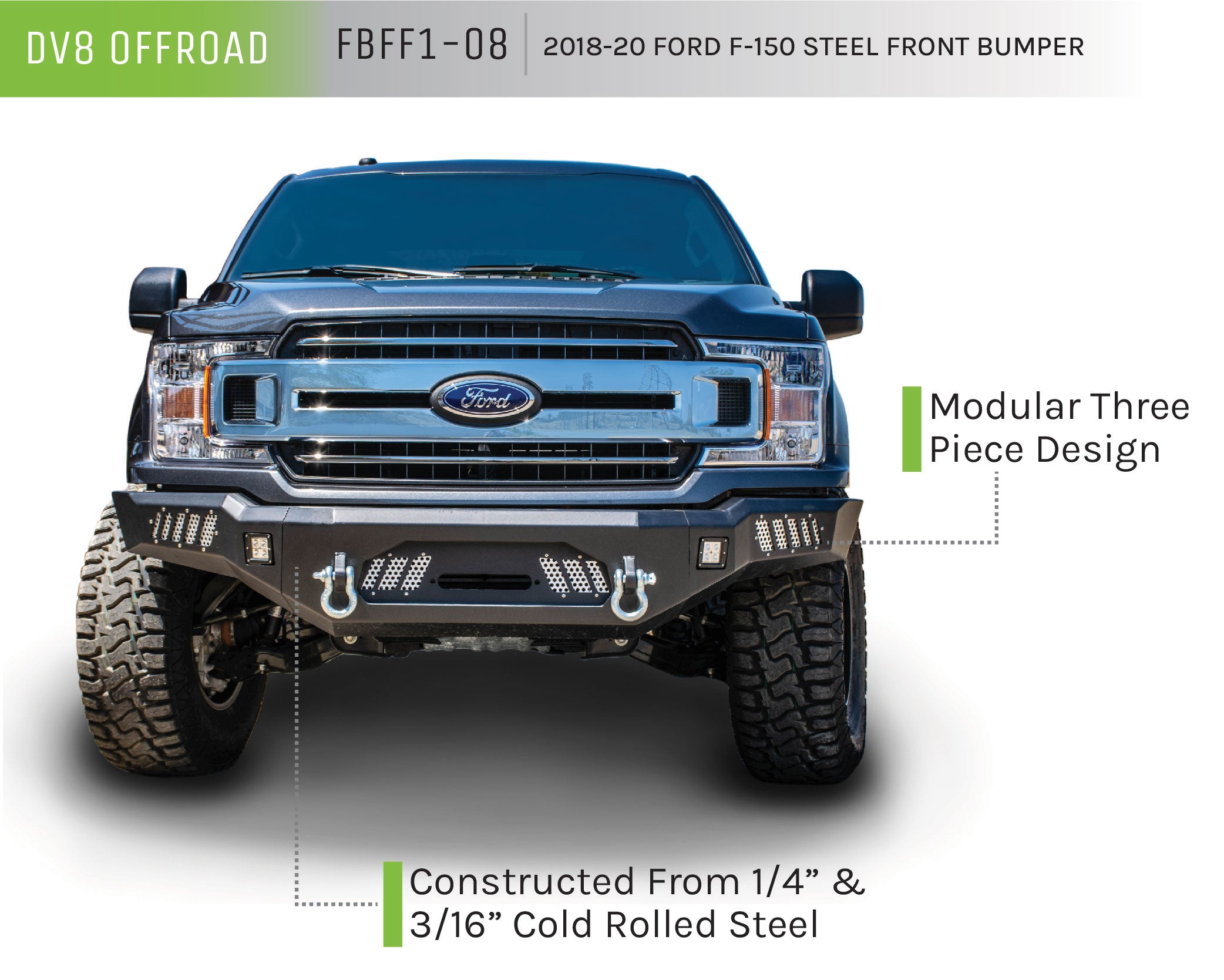 18+ Ford F-150 Truck Front Full Size Bumper - Apollo Off-Road