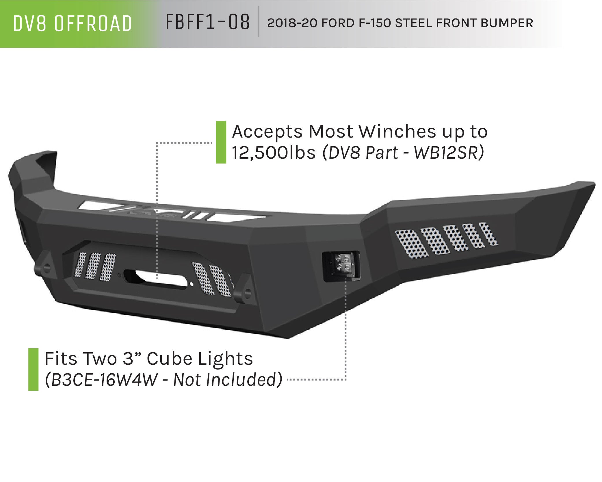 18+ Ford F-150 Truck Front Full Size Bumper - Apollo Off-Road