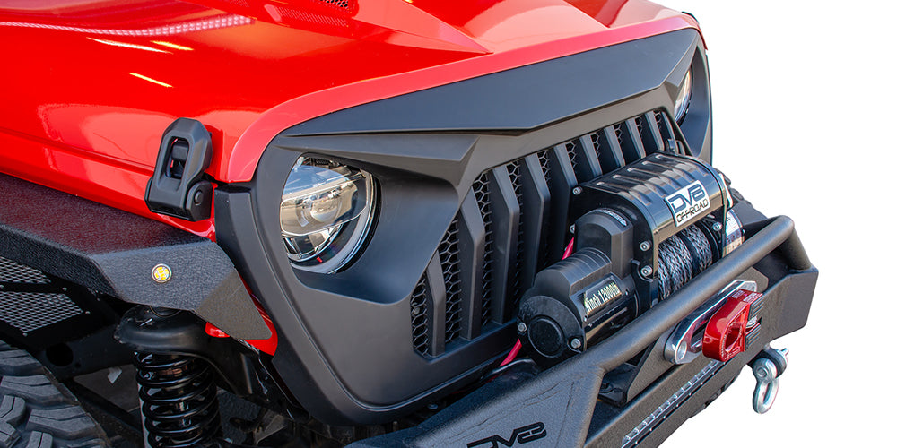 18+ Jeep JL & 20 Jeep JT Replacement Grill; Black - Apollo Off-Road