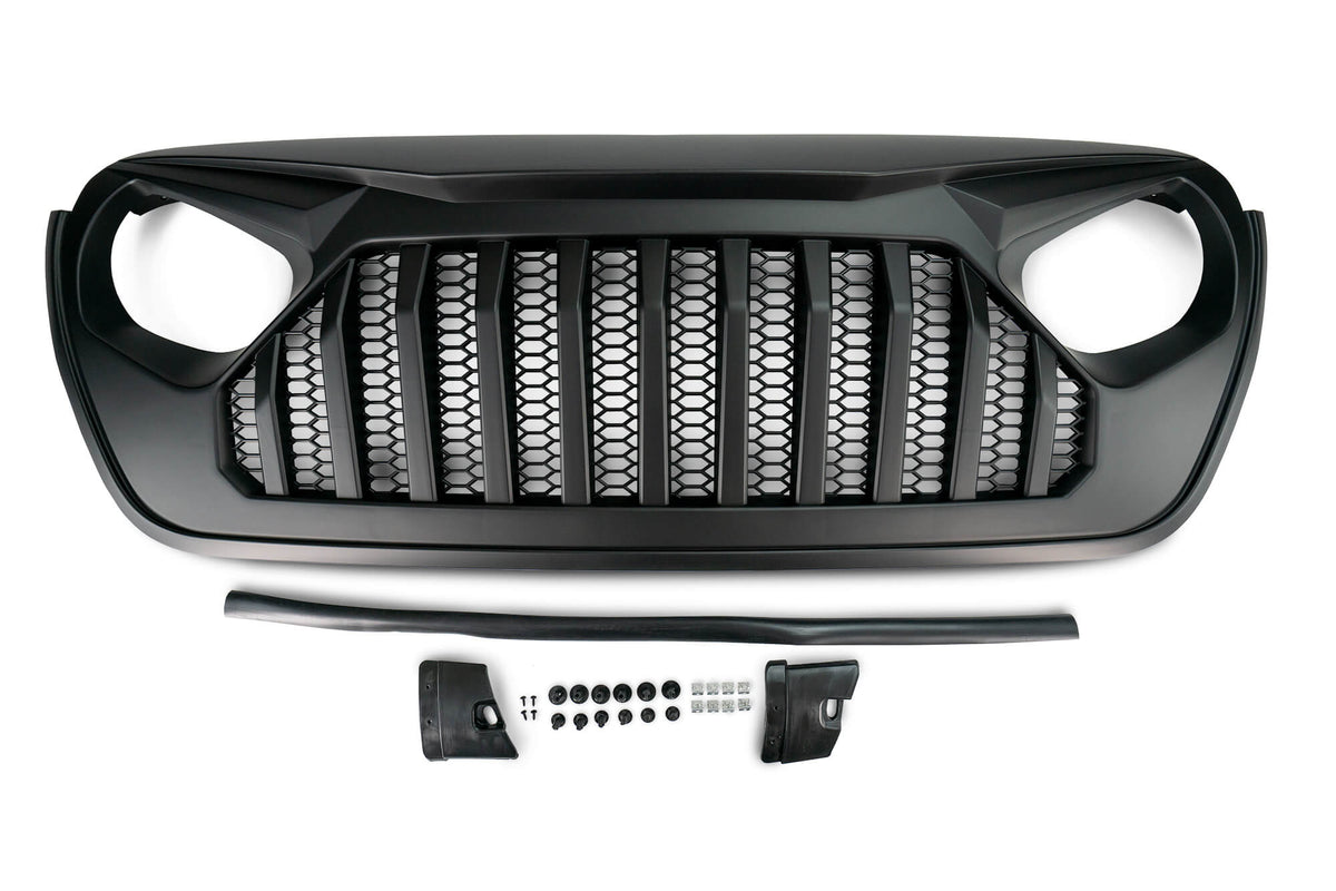 18+ Jeep JL & 20 Jeep JT Replacement Grill; Black - Apollo Off-Road