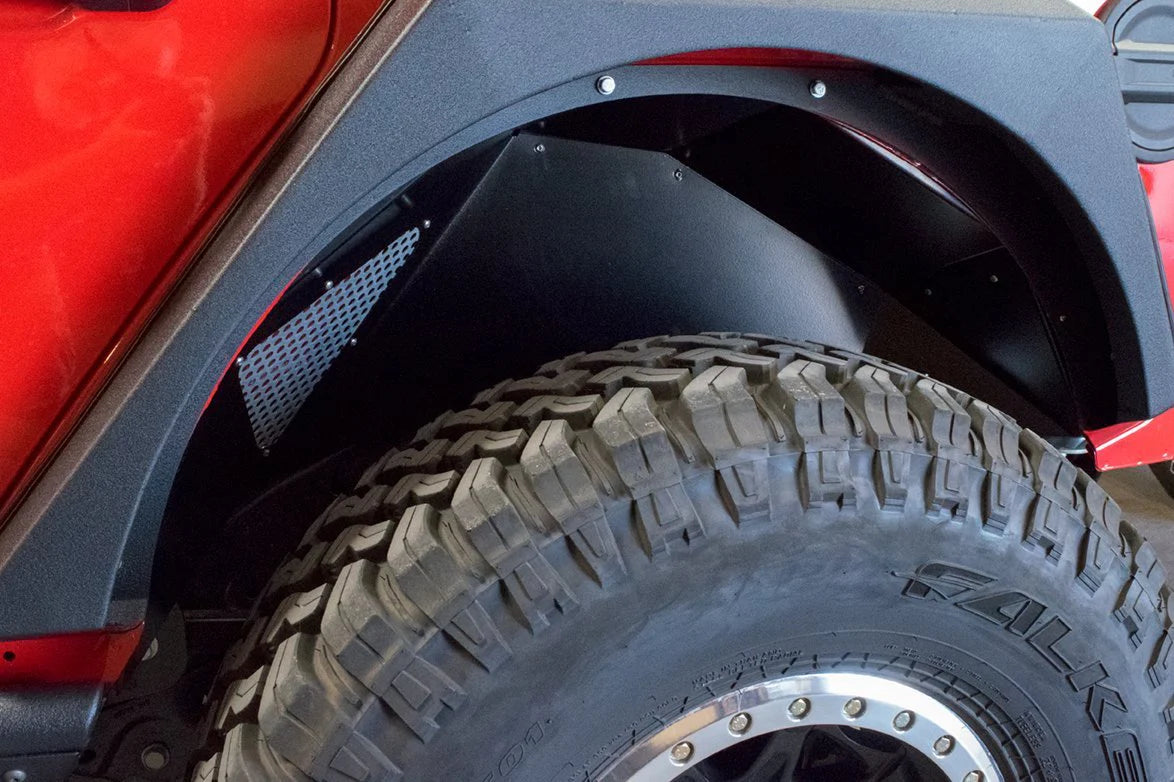 18+ Jeep JL Inner Fender; Rear; Black Finish - Apollo Off-Road