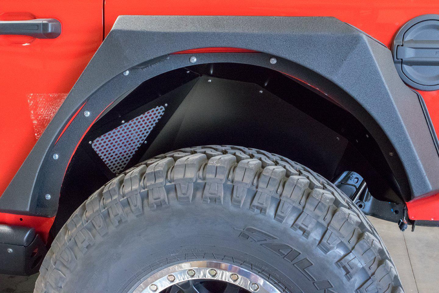18+ Jeep JL Inner Fender; Rear; Black Finish - Apollo Off-Road