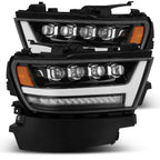 19-20 Dodge Ram NOVA-Series LED Projector Headlights Plank Style Design Gloss Black - Apollo Off-Road