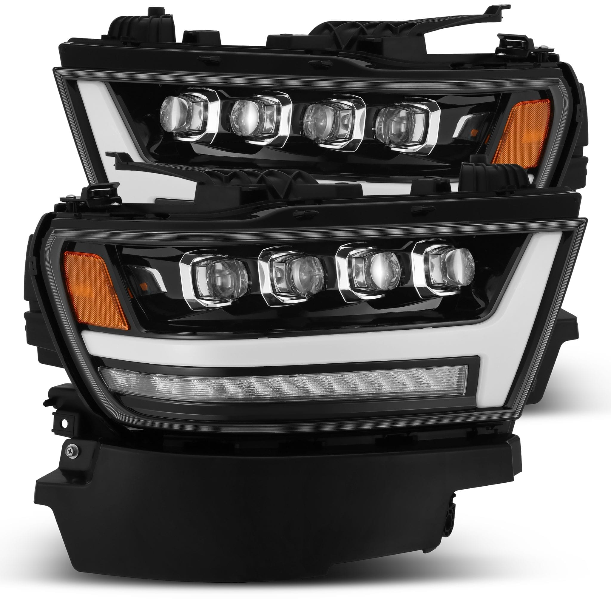 19-20 Dodge Ram NOVA-Series LED Projector Headlights Plank Style Design Gloss Black - Apollo Off-Road