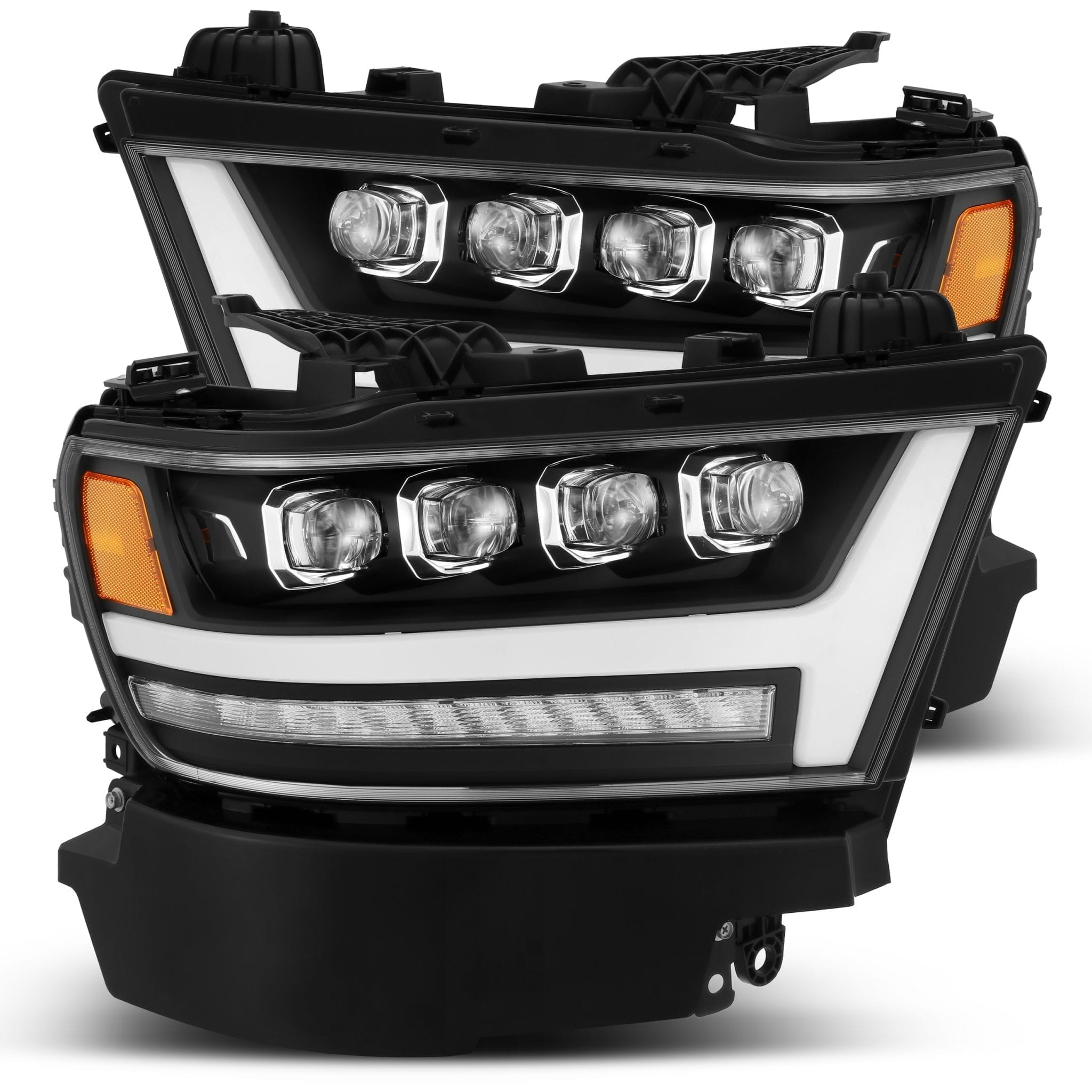 19-20 Dodge Ram NOVA-Series LED Projector Headlights Plank Style Design Matte Black - Apollo Off-Road