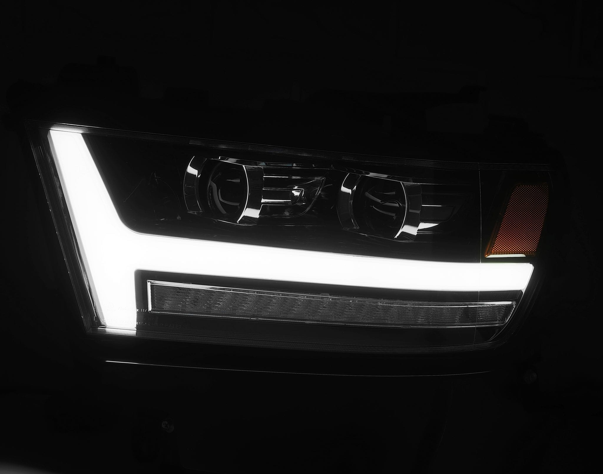 19-20 Dodge Ram PRO-Series Projector Headlights Plank Style Design Jet Black - Apollo Off-Road