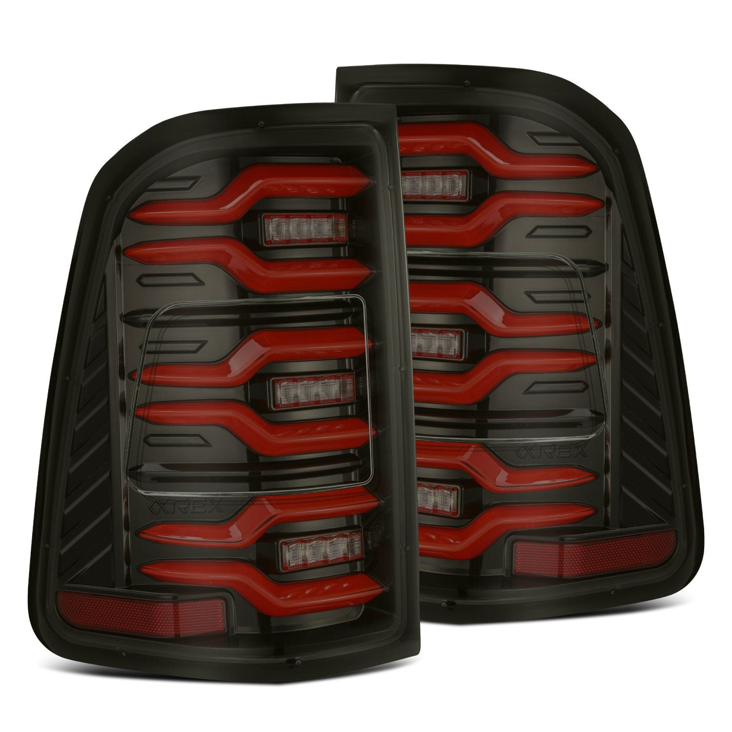 19-22 Dodge Ram 1500 LUXX-Series LED Taillights Black-Red - Apollo Off-Road
