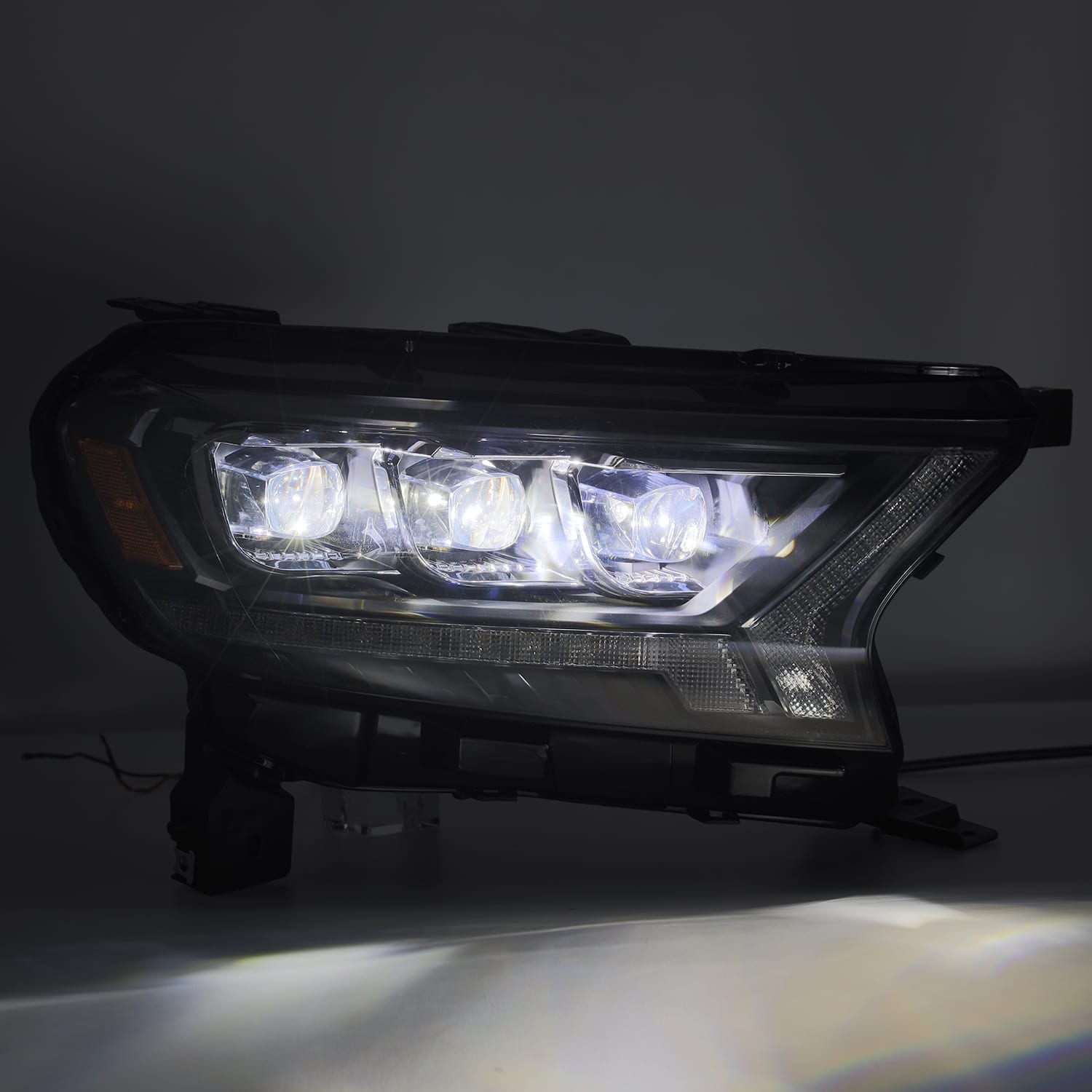 19-22 Ford Ranger LUXX-Series LED Projector Headlights in Alpha-Black - Apollo Off-Road