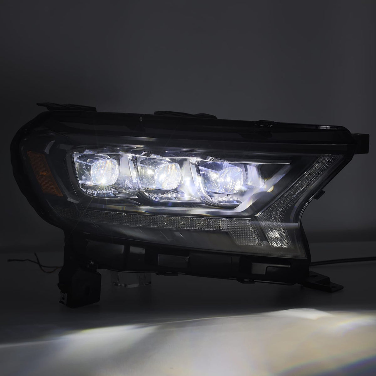 19-22 Ford Ranger LUXX-Series LED Projector Headlights in Alpha-Black - Apollo Off-Road