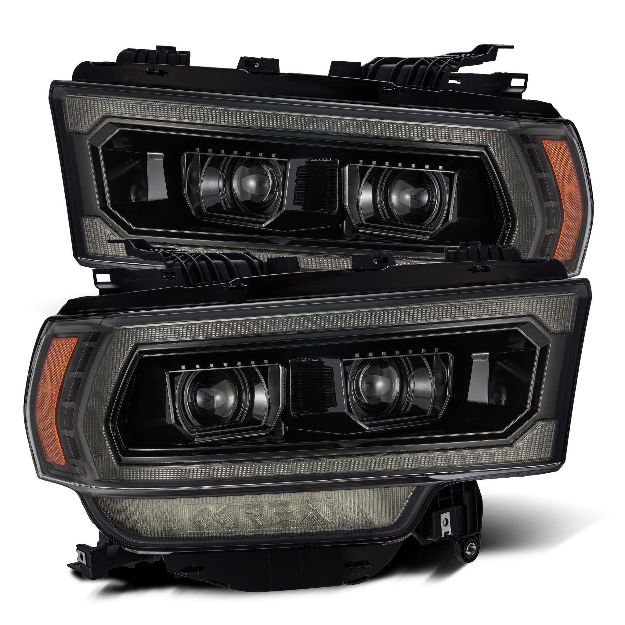 19-22 Ram 1500/2500/3500/4500/5500 PRO-Series Halogen Projector Headlights Alpha-Black - Apollo Off-Road