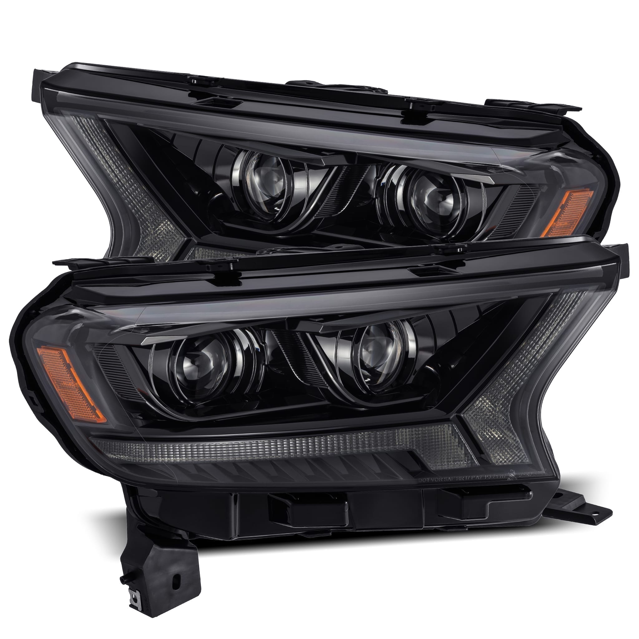 19-23 Ford Ranger PRO-Series Halogen Projector Headlights Alpha-Black - Apollo Off-Road