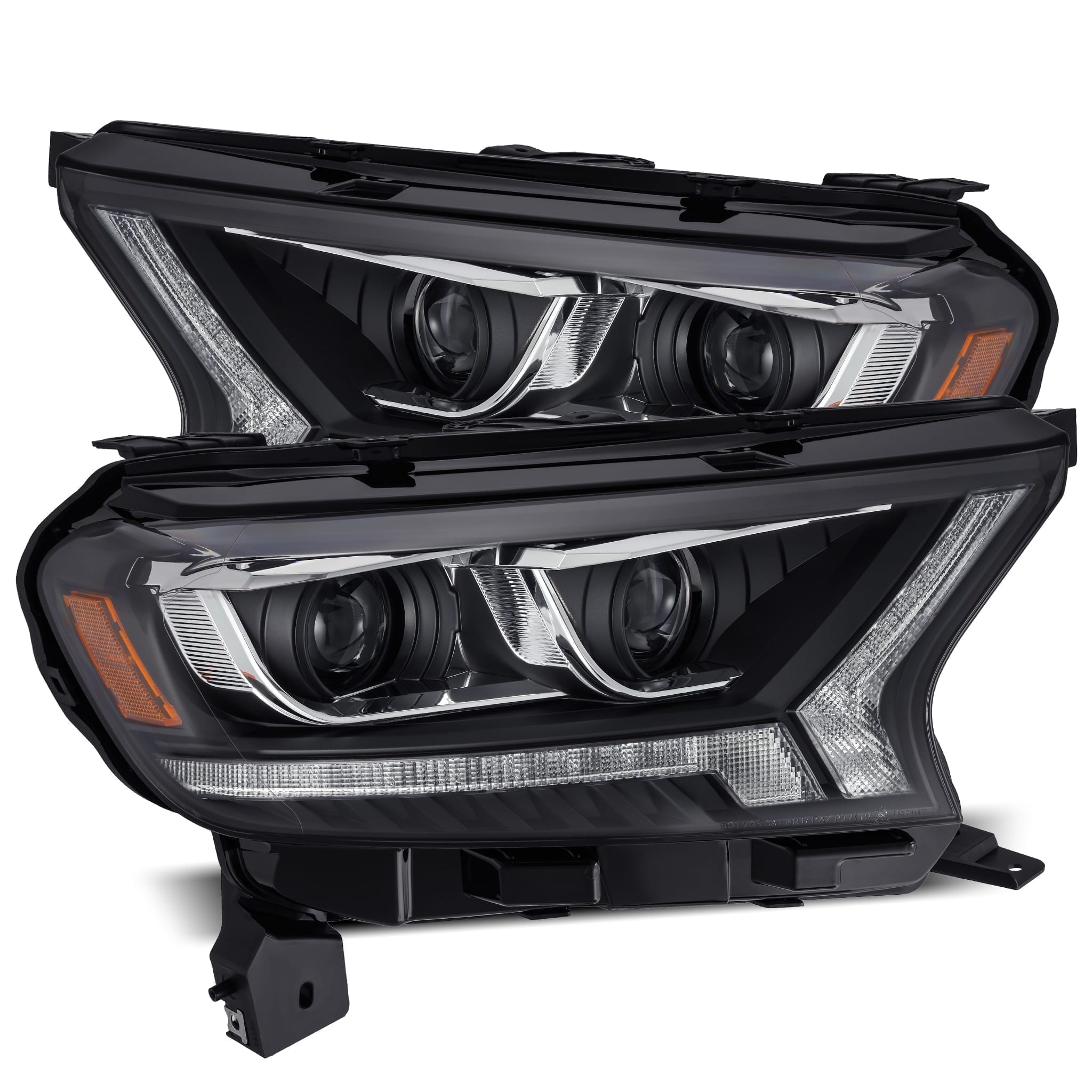 19-23 Ford Ranger PRO-Series Halogen Projector Headlights Black - Apollo Off-Road