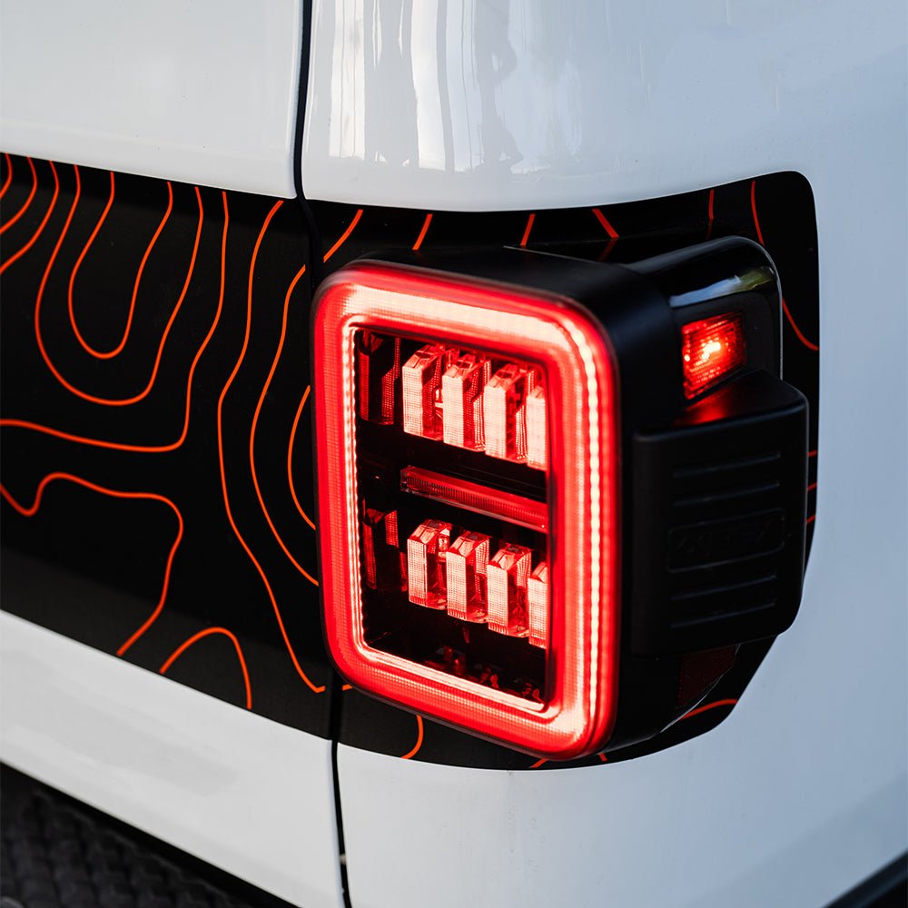 20-24 Jeep Gladiator NOVA-Series Prismatic LED Tail Lights Alpha-Black - Apollo Off-Road