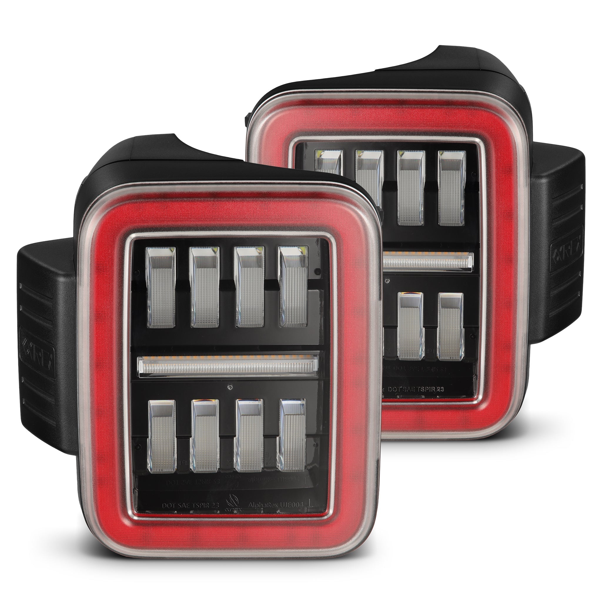 20-24 Jeep Gladiator NOVA-Series Prismatic LED Tail Lights Black-Red - Apollo Off-Road