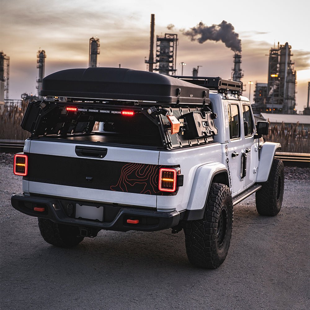 20-24 Jeep Gladiator NOVA-Series Prismatic LED Tail Lights Black-Red - Apollo Off-Road