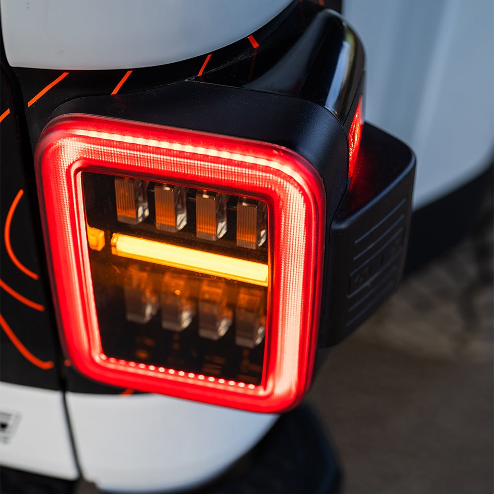 20-24 Jeep Gladiator NOVA-Series Prismatic LED Tail Lights Black-Red - Apollo Off-Road