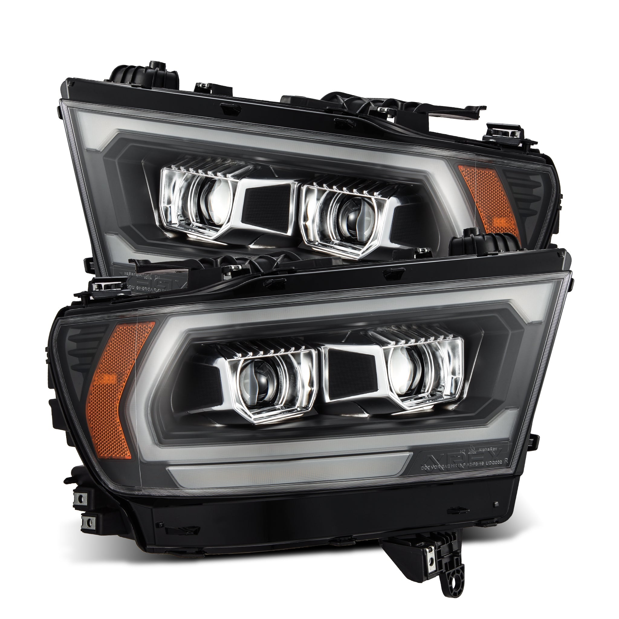 19-24 Ram 1500 LUXX-Series LED Projector Headlights Black - Apollo Off-Road