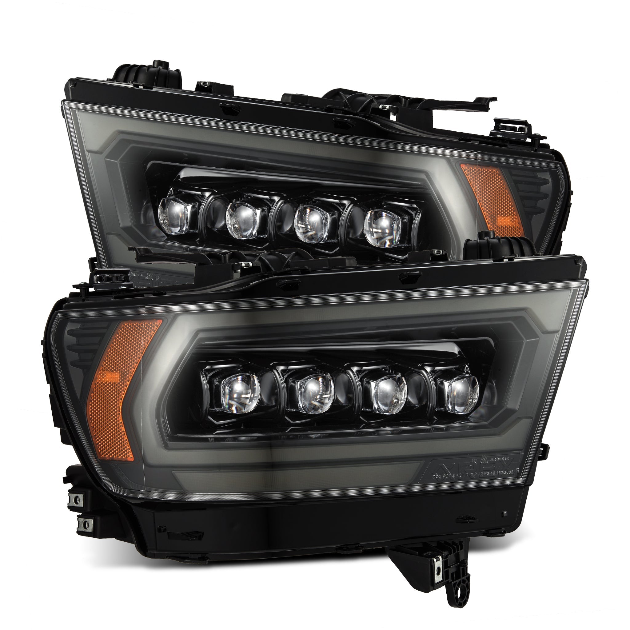19-24 Ram 1500 NOVA-Series LED Projector Headlights Alpha-Black - Apollo Off-Road