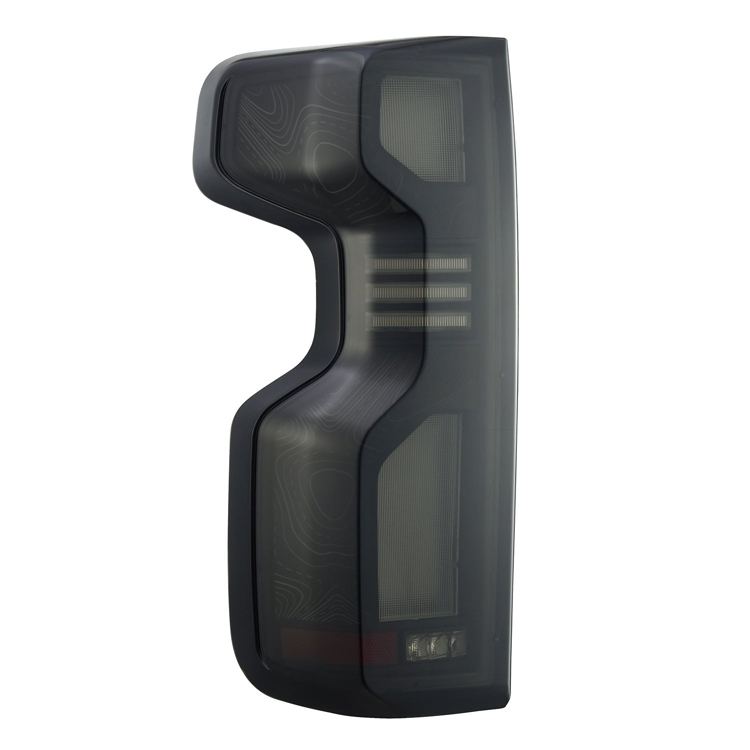 19-26 Chevrolet Silverado 1500 / 20-26 Silverado 2500 HD/3500 HD TOPO-ETCH LUXX-Series LED Tail Lights Alpha-Black - Apollo Off-Road