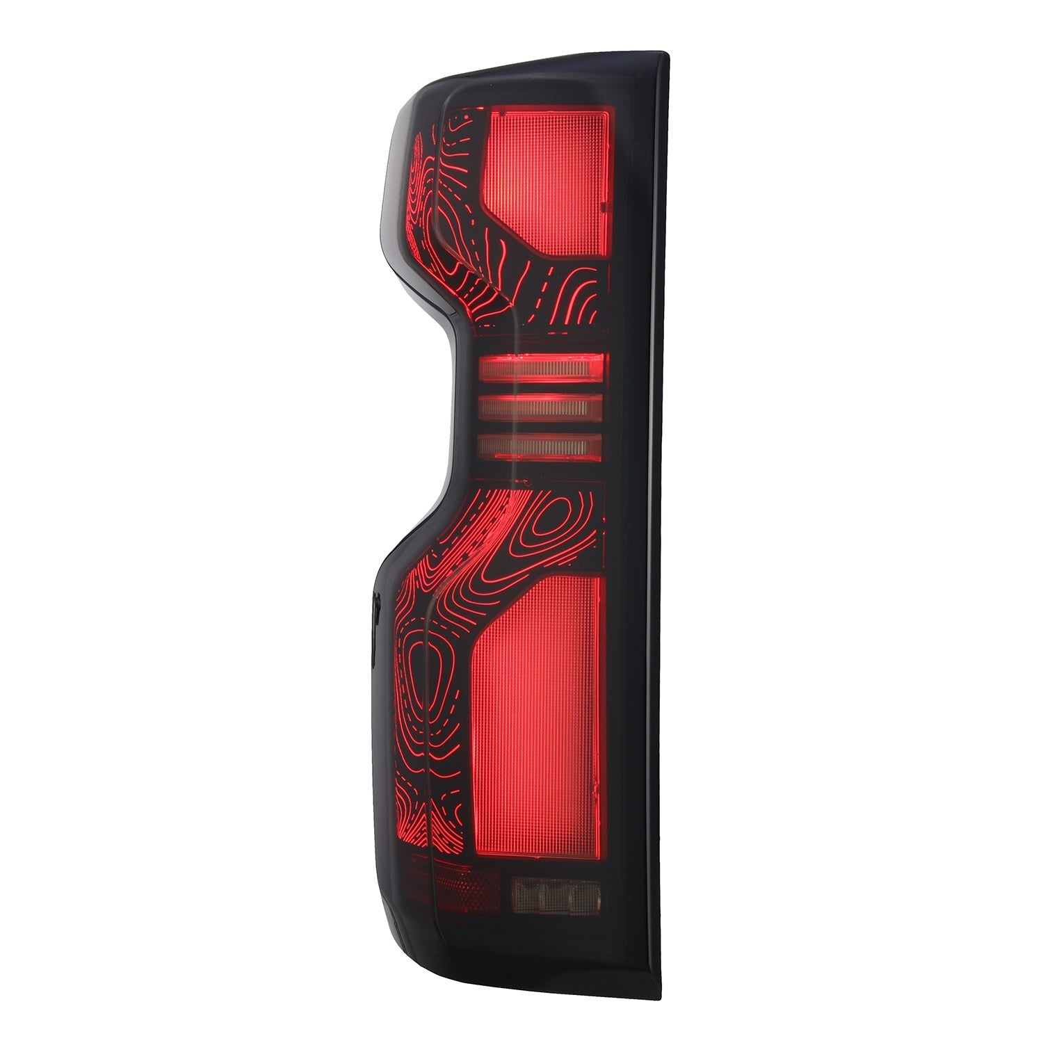 19-26 Chevrolet Silverado 1500 / 20-26 Silverado 2500 HD/3500 HD TOPO-ETCH LUXX-Series LED Tail Lights Alpha-Black - Apollo Off-Road