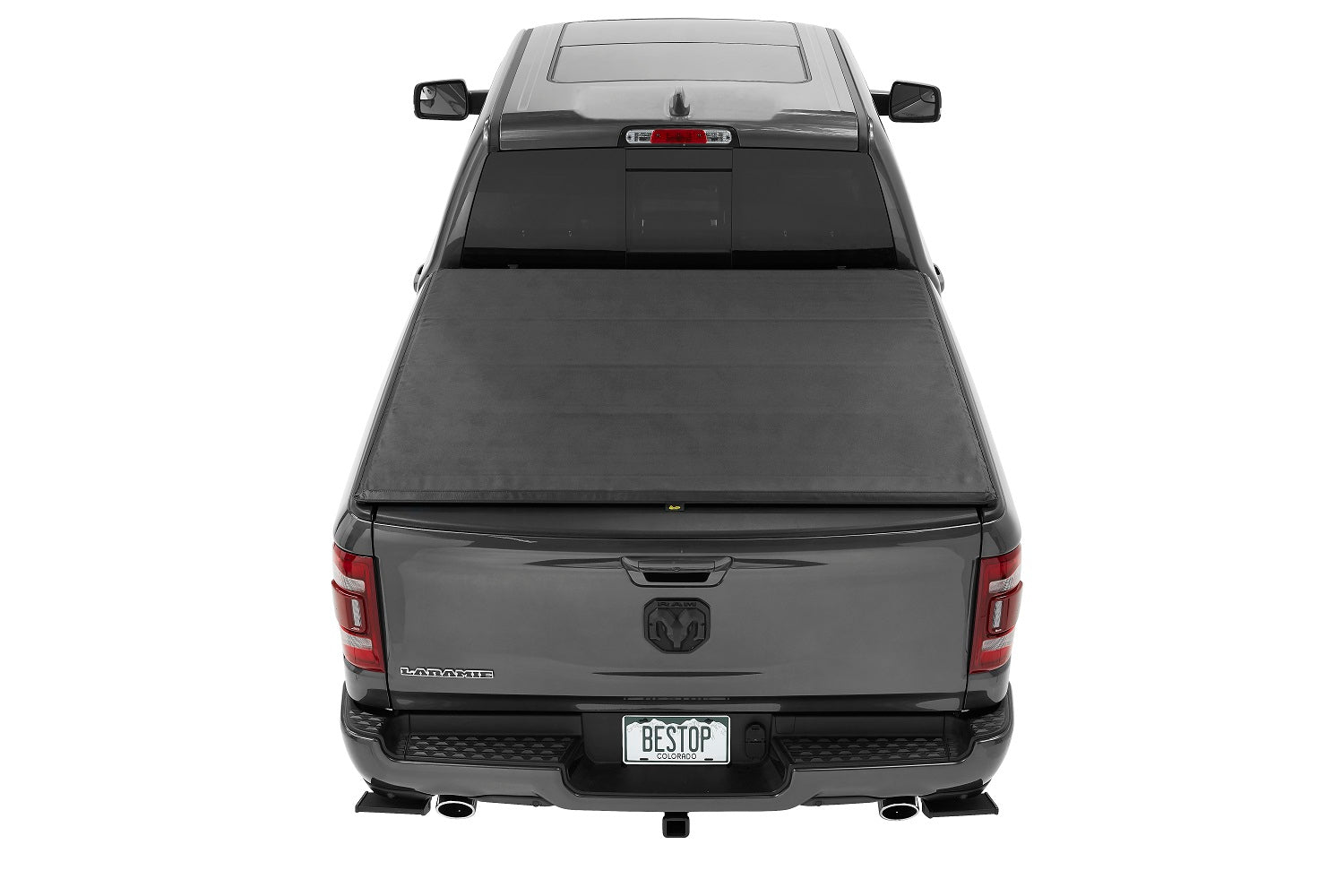 EZ-Roll Soft Tonneau Cover For Ram 2019-2024 1500 5.7 Foot Black Tailgate Spoiler Not Included Bestop