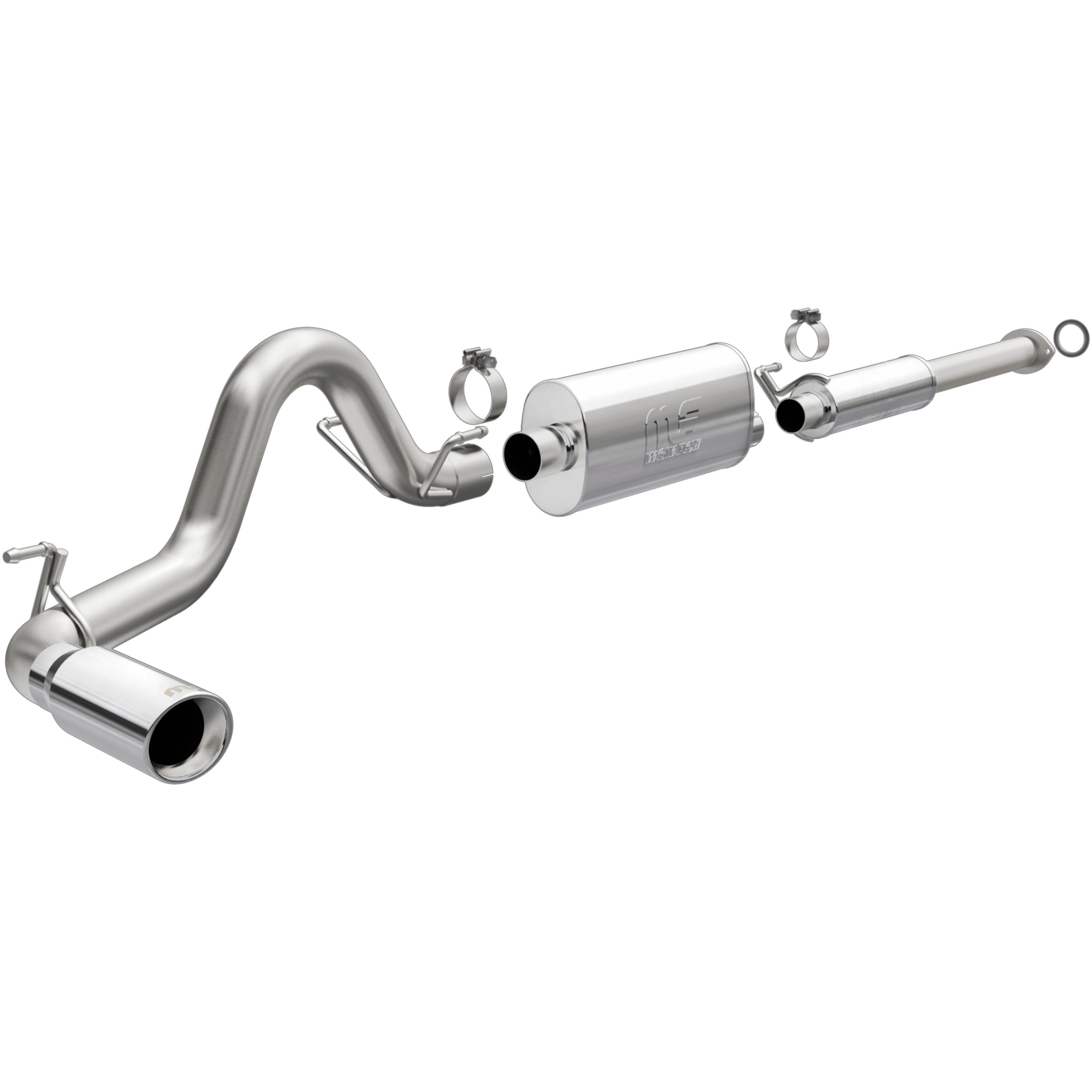 16-23 Toyota Tacoma Street Series 3in. Cat-Back Exhaust System Single Passenger Side Rear 4in. Tips Polished 19275
