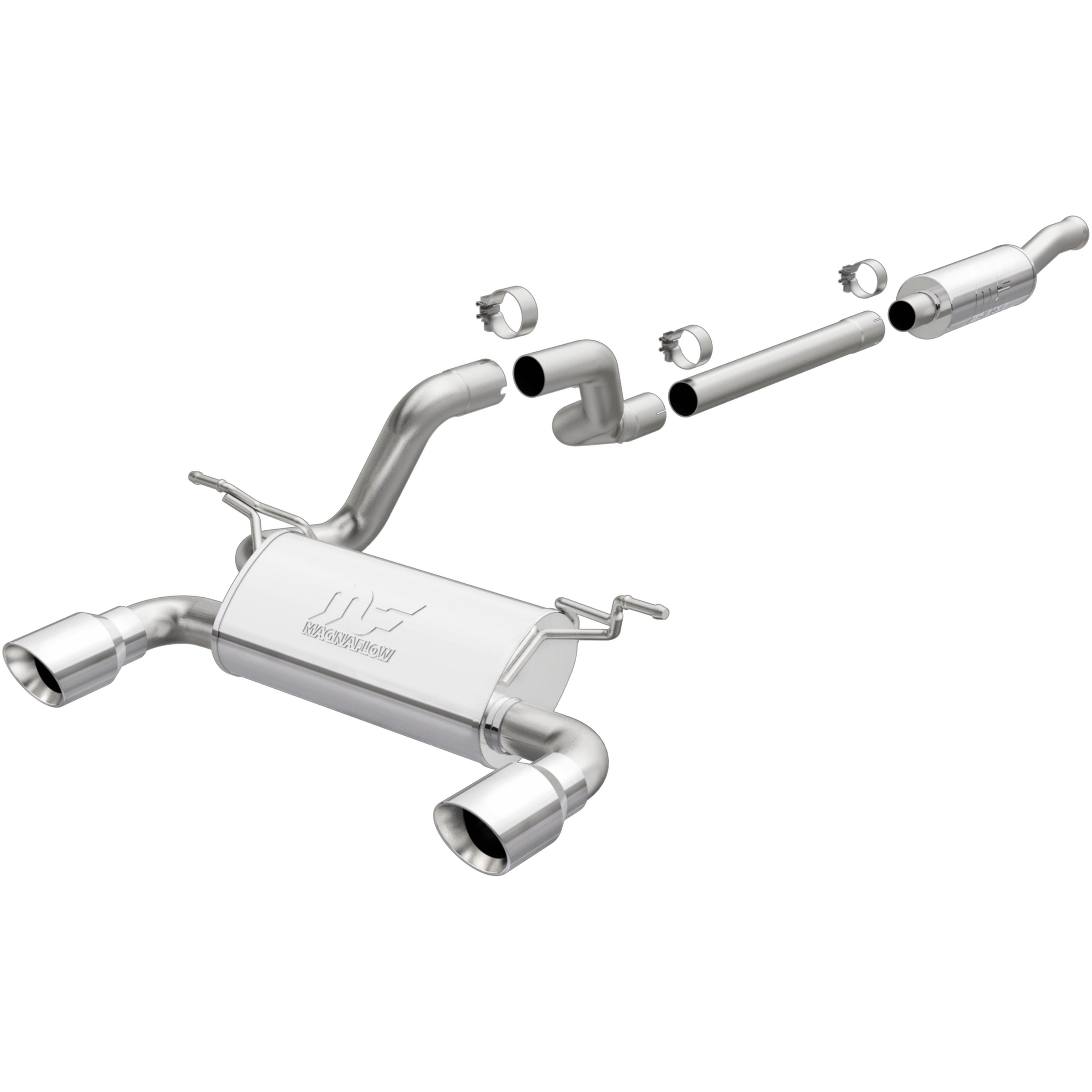 18-26 Jeep Wrangler Street Series 2.5in. Cat-Back Exhaust System Dual Split Rear 4in. Tips Polished 19416