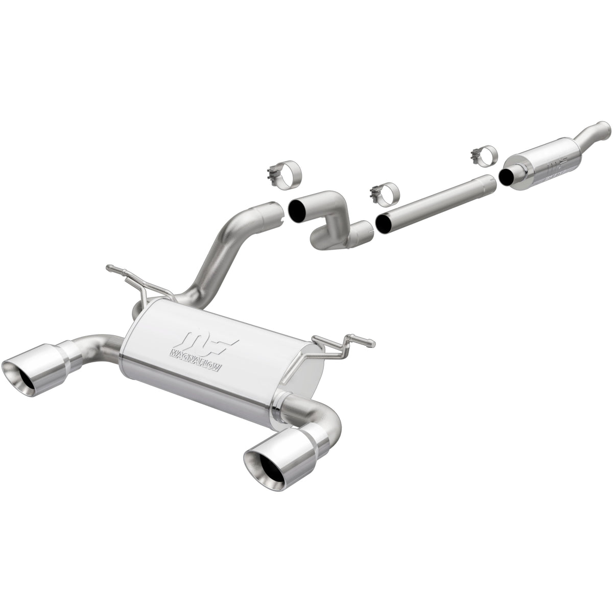 18-26 Jeep Wrangler Street Series 2.5in. Cat-Back Exhaust System Dual Split Rear 4in. Tips Polished 19416