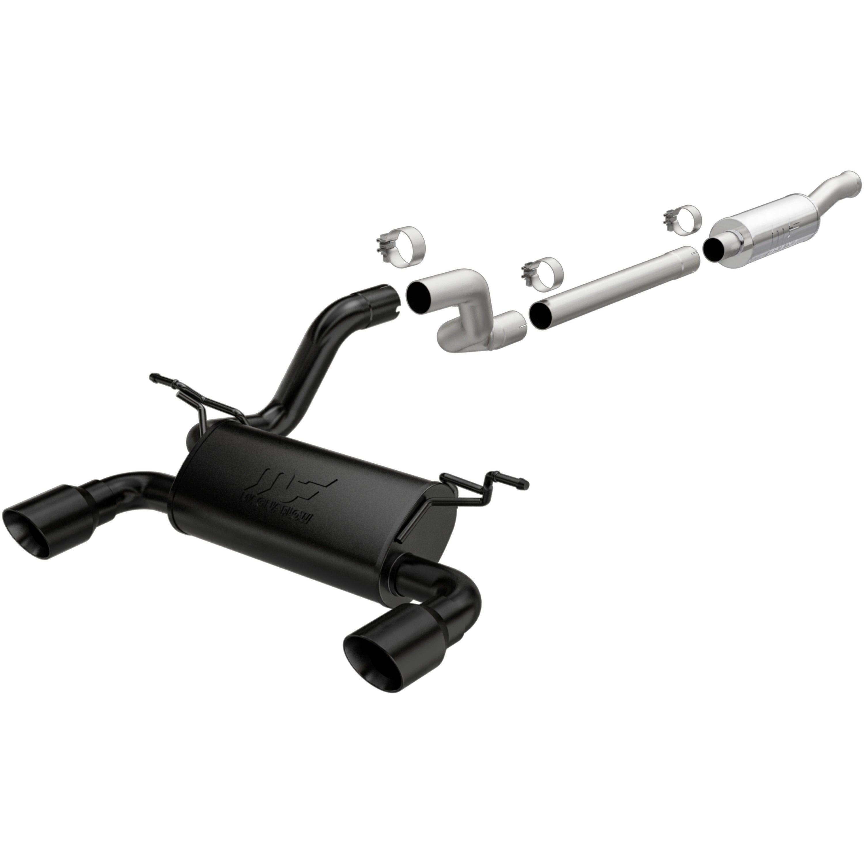 18-26 Jeep Wrangler Street Series 2.5in. Cat-Back Exhaust System Dual Split Rear 4in. Tips Black Coated 19417