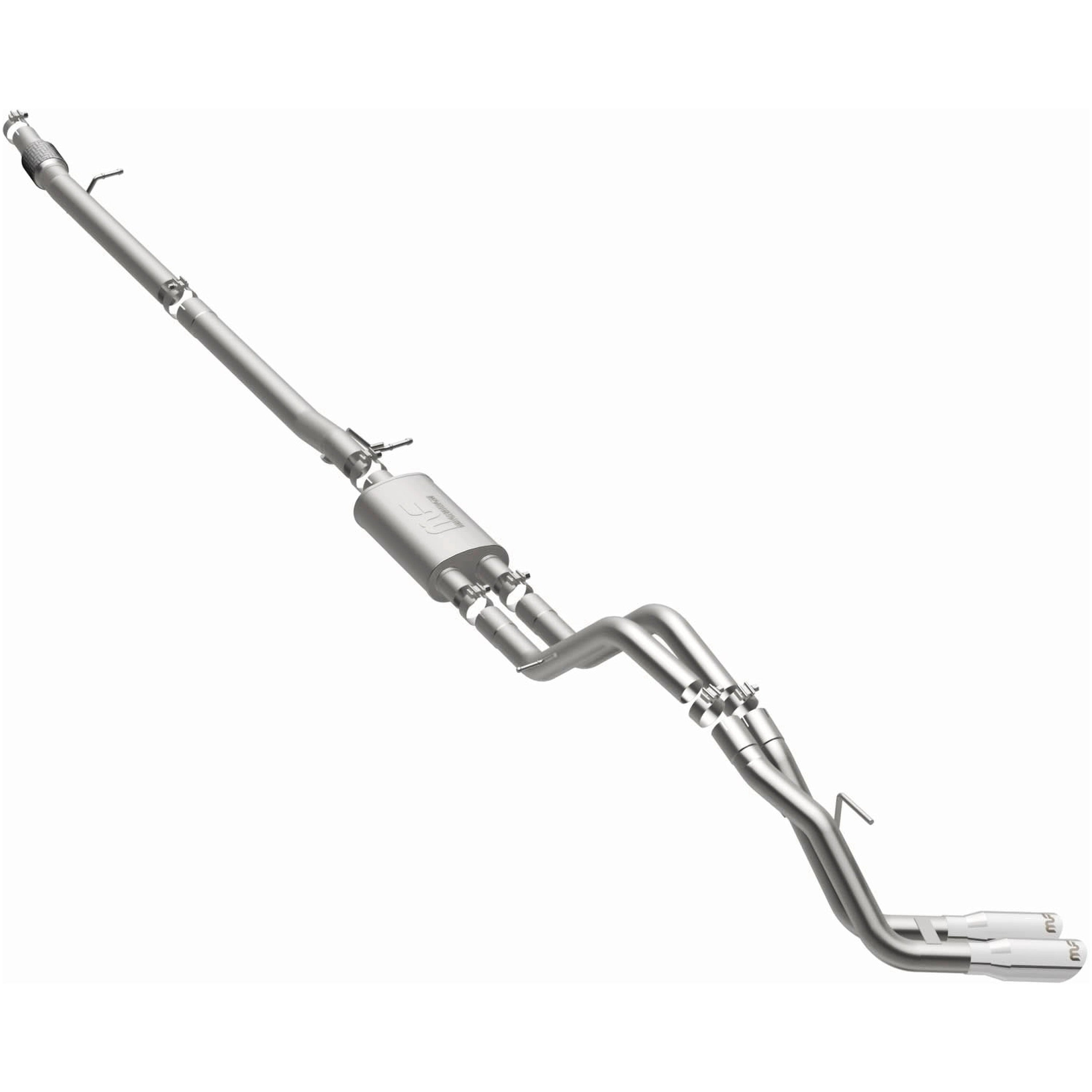19-23 Ford Ranger Street Series 3in. Cat-Back Exhaust System Dual Same Side Behind Passenger Rear Tire Polished