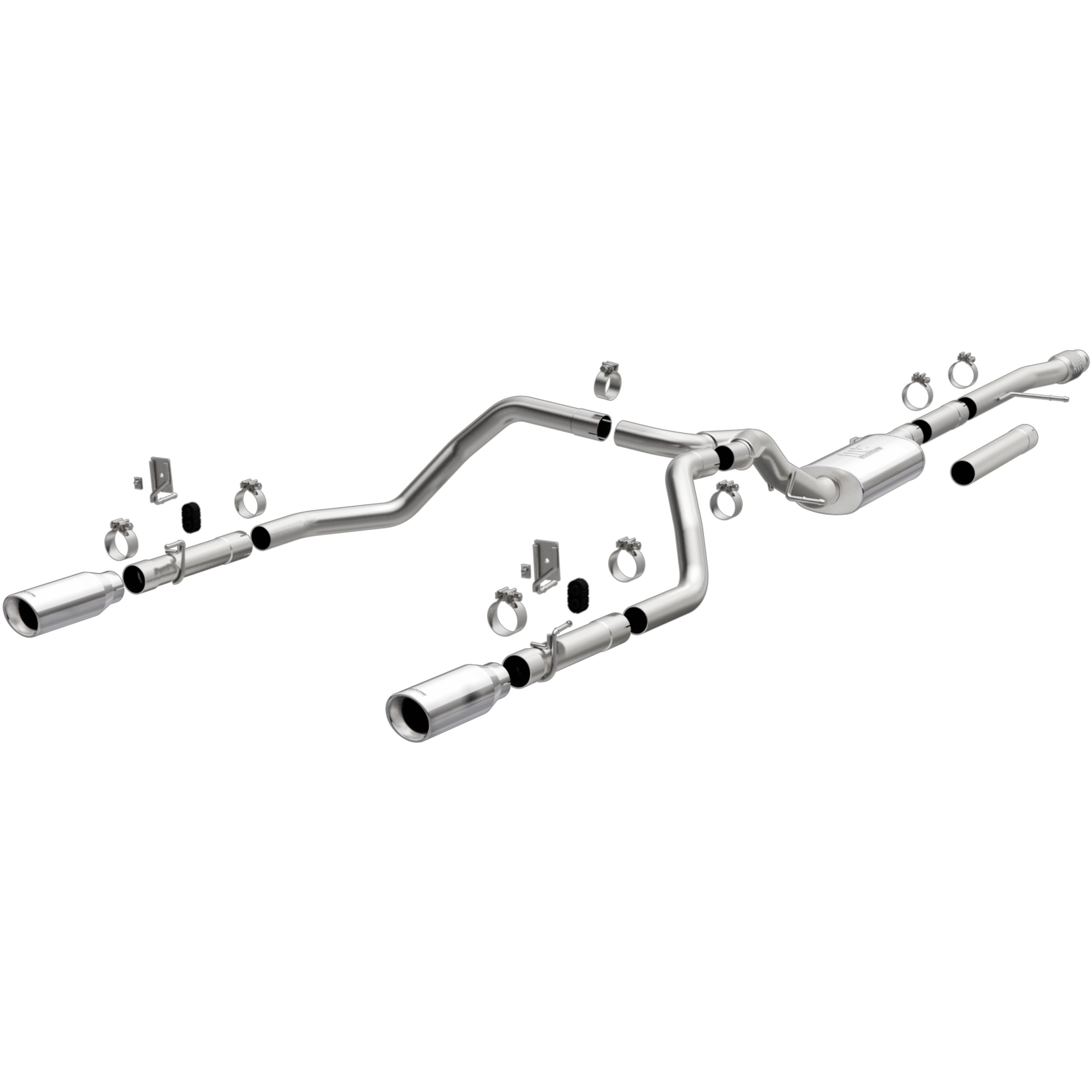19-26 Chevrolet Silverado 1500 / GMC Sierra 1500 Street Series 3in. Cat-Back Exhaust System Dual Split Rear Polished