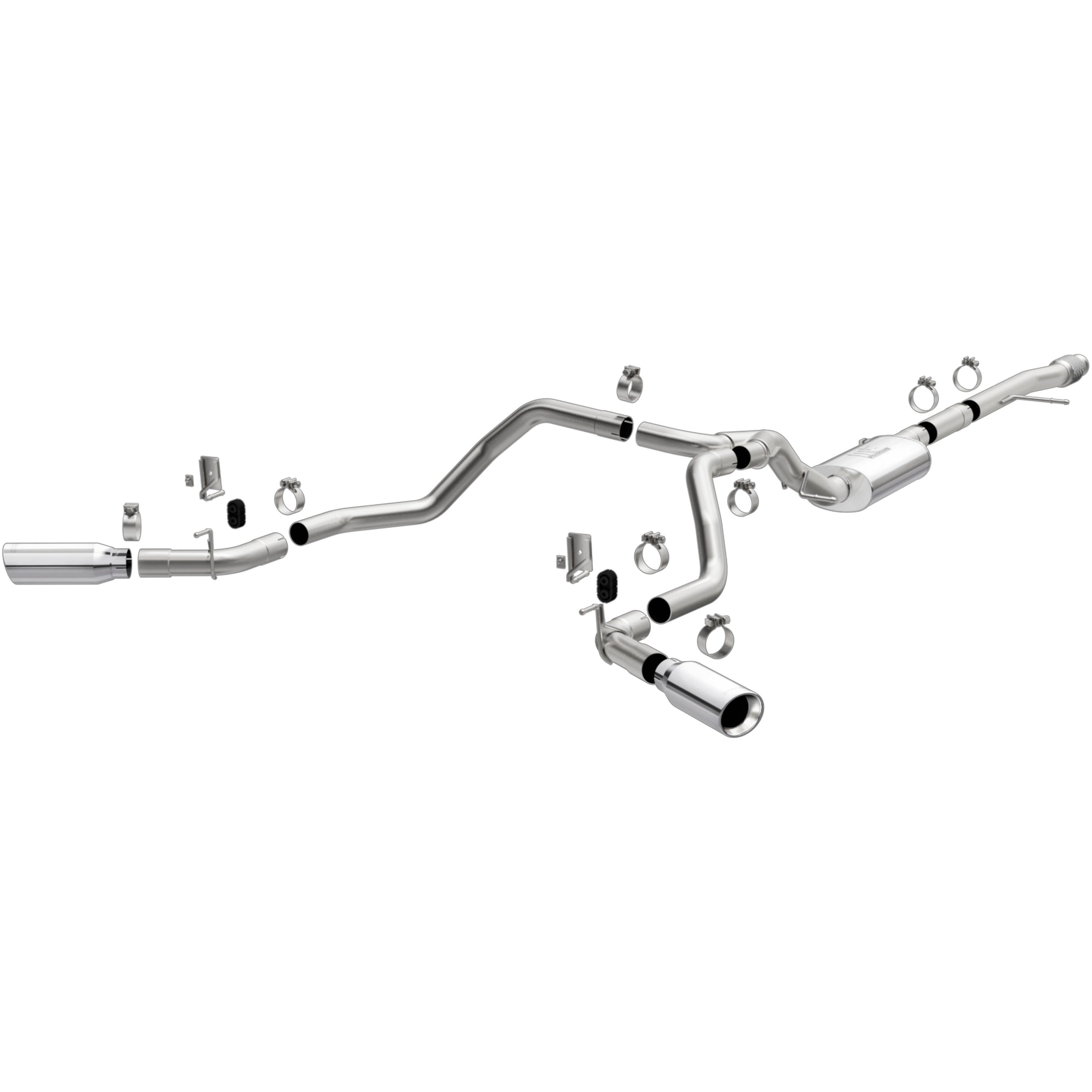 19-26 Chevrolet Silverado 1500 / GMC Sierra 1500 Street Series 3in. Cat-Back Exhaust System Dual Split Rear Behind Rear Tires Polished
