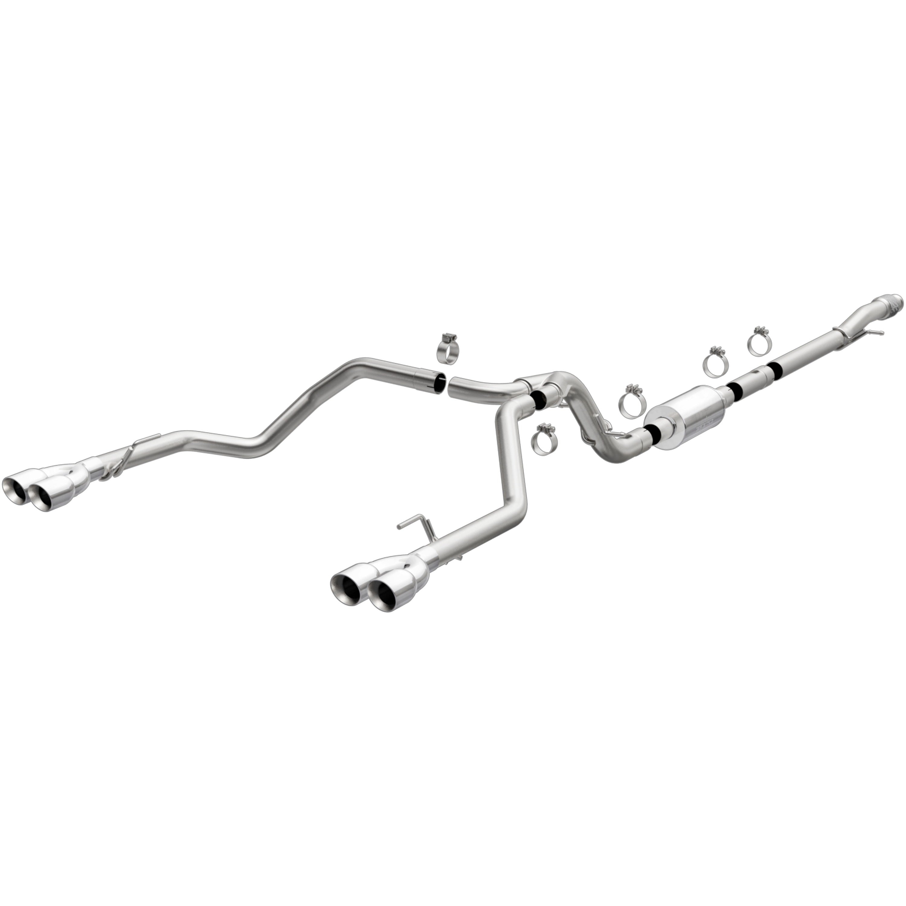 19-26 Chevrolet Silverado 1500 / GMC Sierra 1500 Street Series 3in. Cat-Back Exhaust System Quad Split Rear Polished