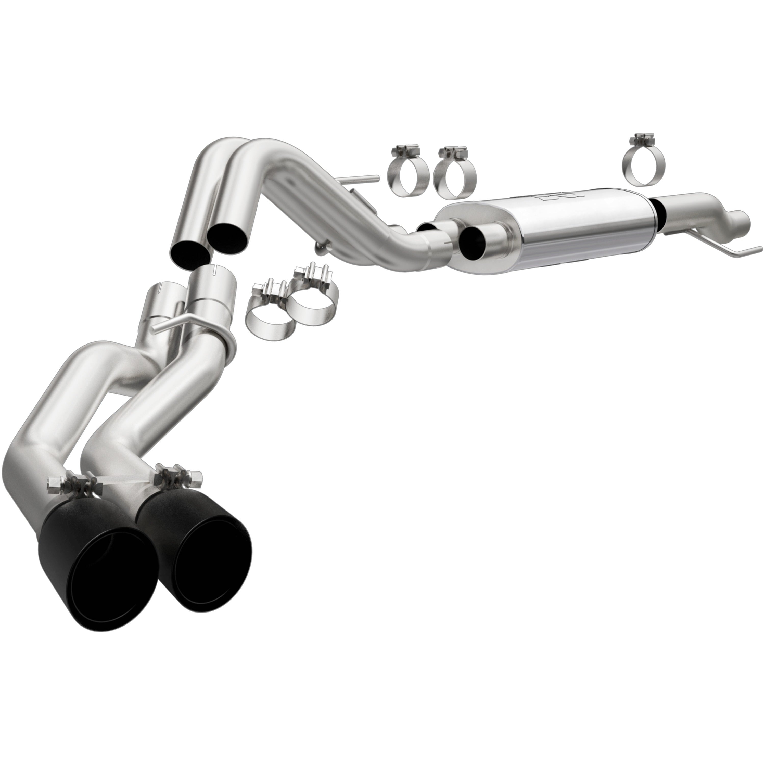 15-20 Ford F-150 Street Series 3in. Cat-Back Exhaust System Dual Same Side Behind Passenger Rear Tire Black Coated