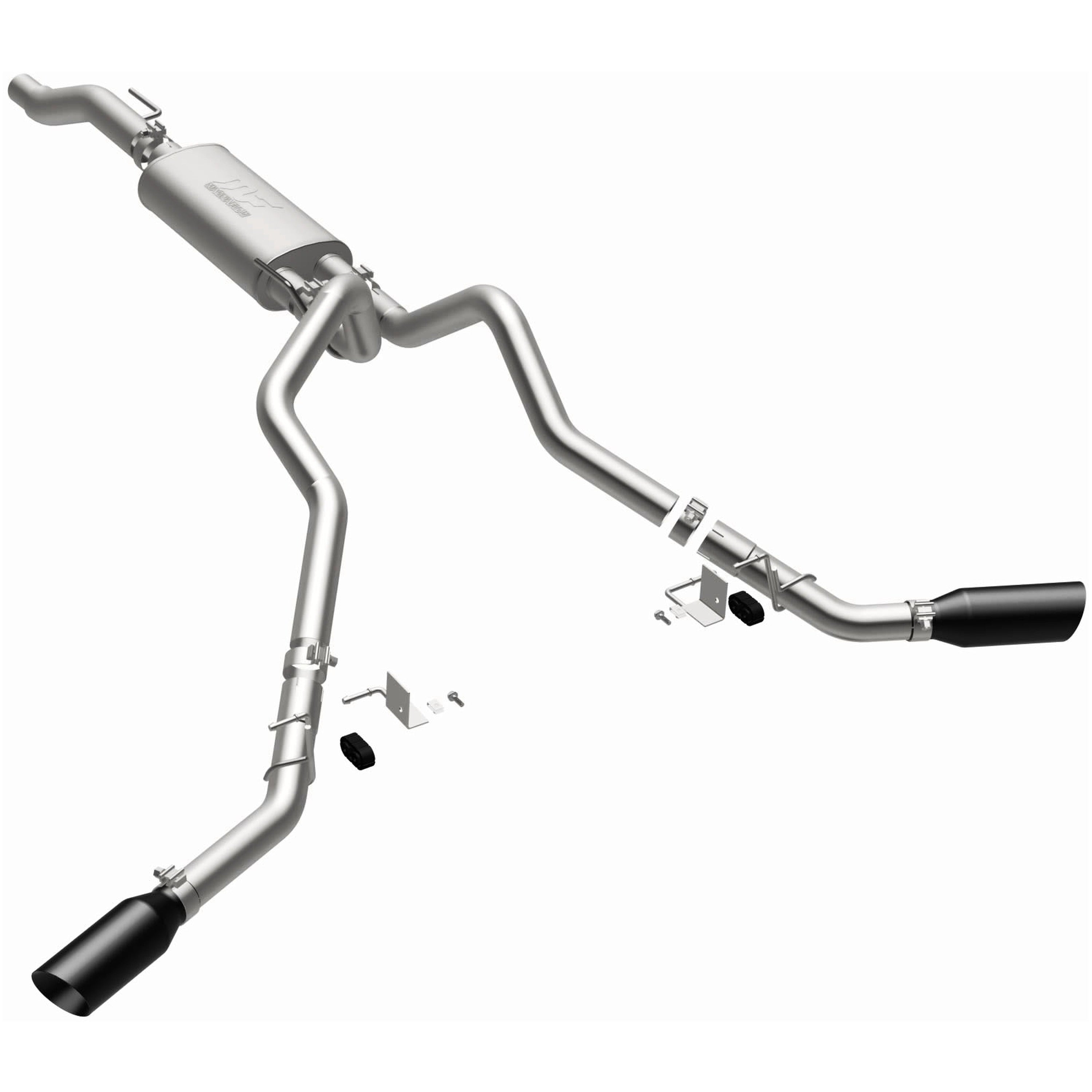 15-20 Ford F-150 Street Series 3in. Cat-Back Exhaust System Dual Split Rear Behind Rear Tires Black Coated