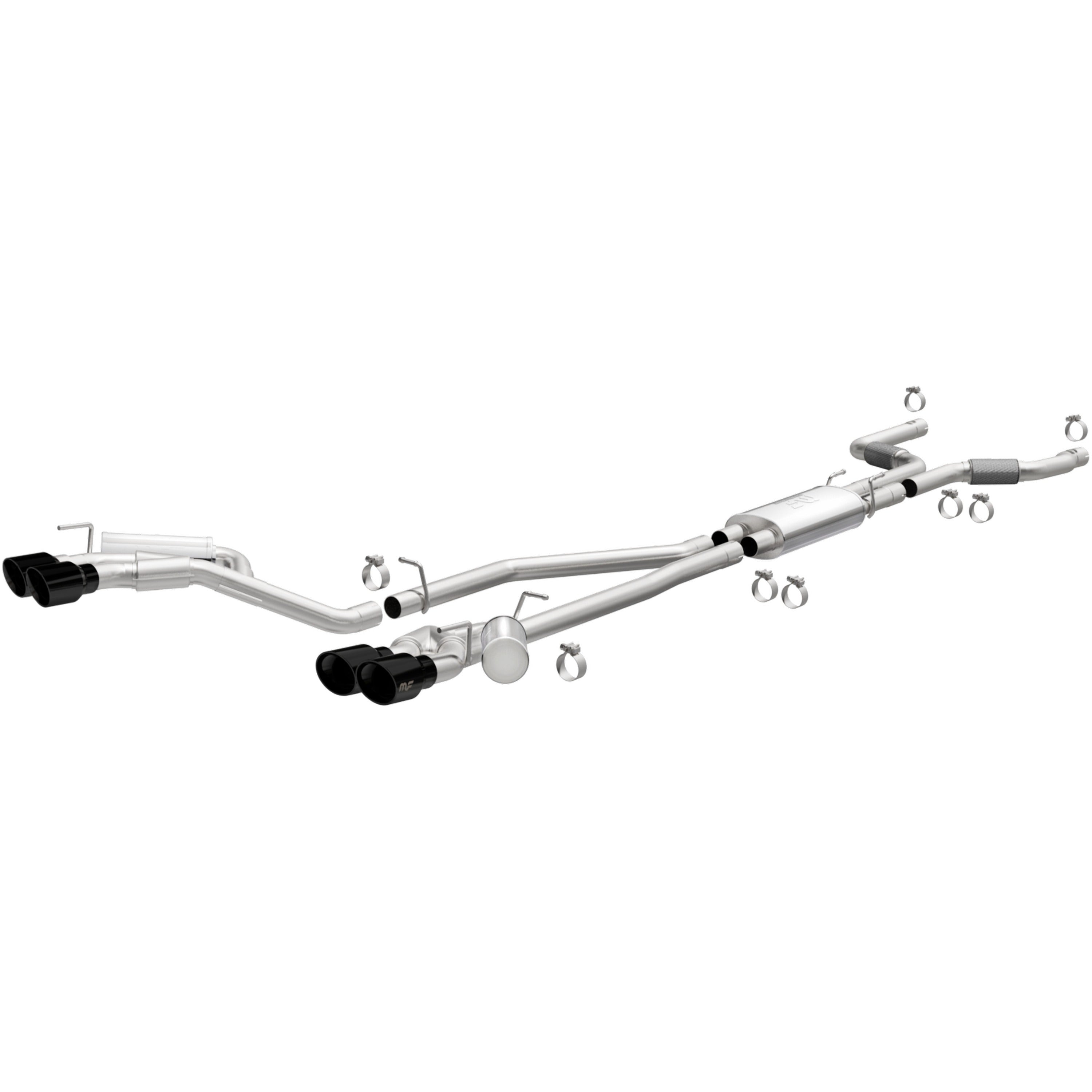 20-26 Ford Explorer / Lincoln Aviator Street Series Cat-Back Exhaust System Black Chrome