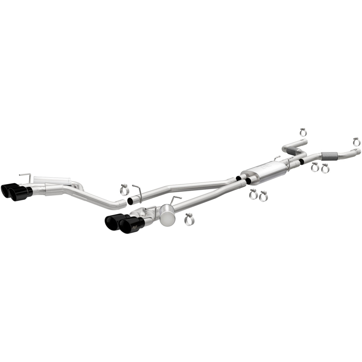 20-26 Ford Explorer / Lincoln Aviator Street Series Cat-Back Exhaust System Black Chrome
