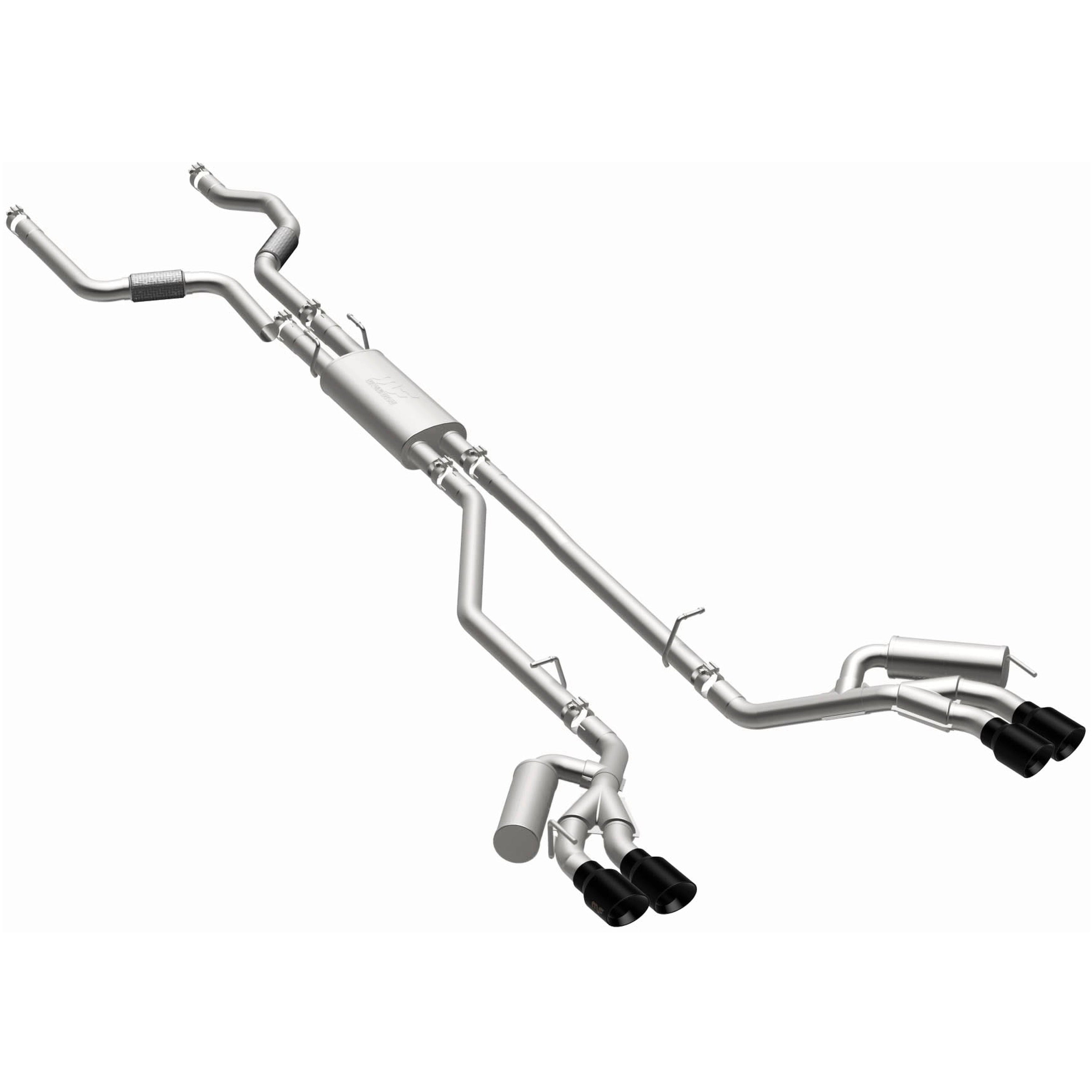 20-26 Ford Explorer / Lincoln Aviator Street Series Cat-Back Exhaust System Black Chrome
