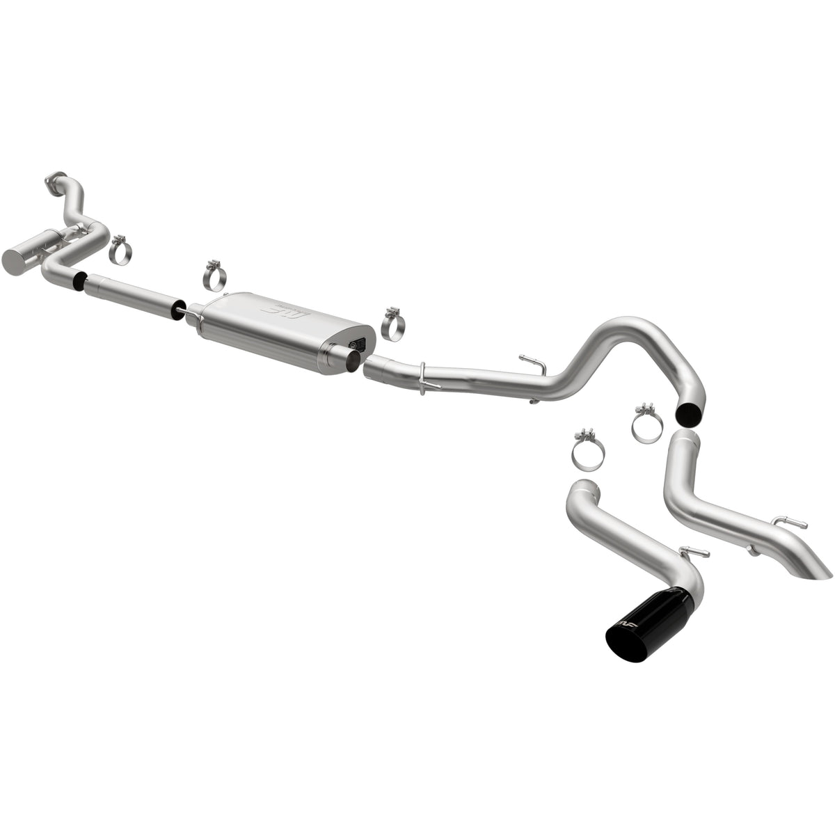 24-26 Toyota Tacoma Overland Series Cat-Back Exhaust System Black Chrome
