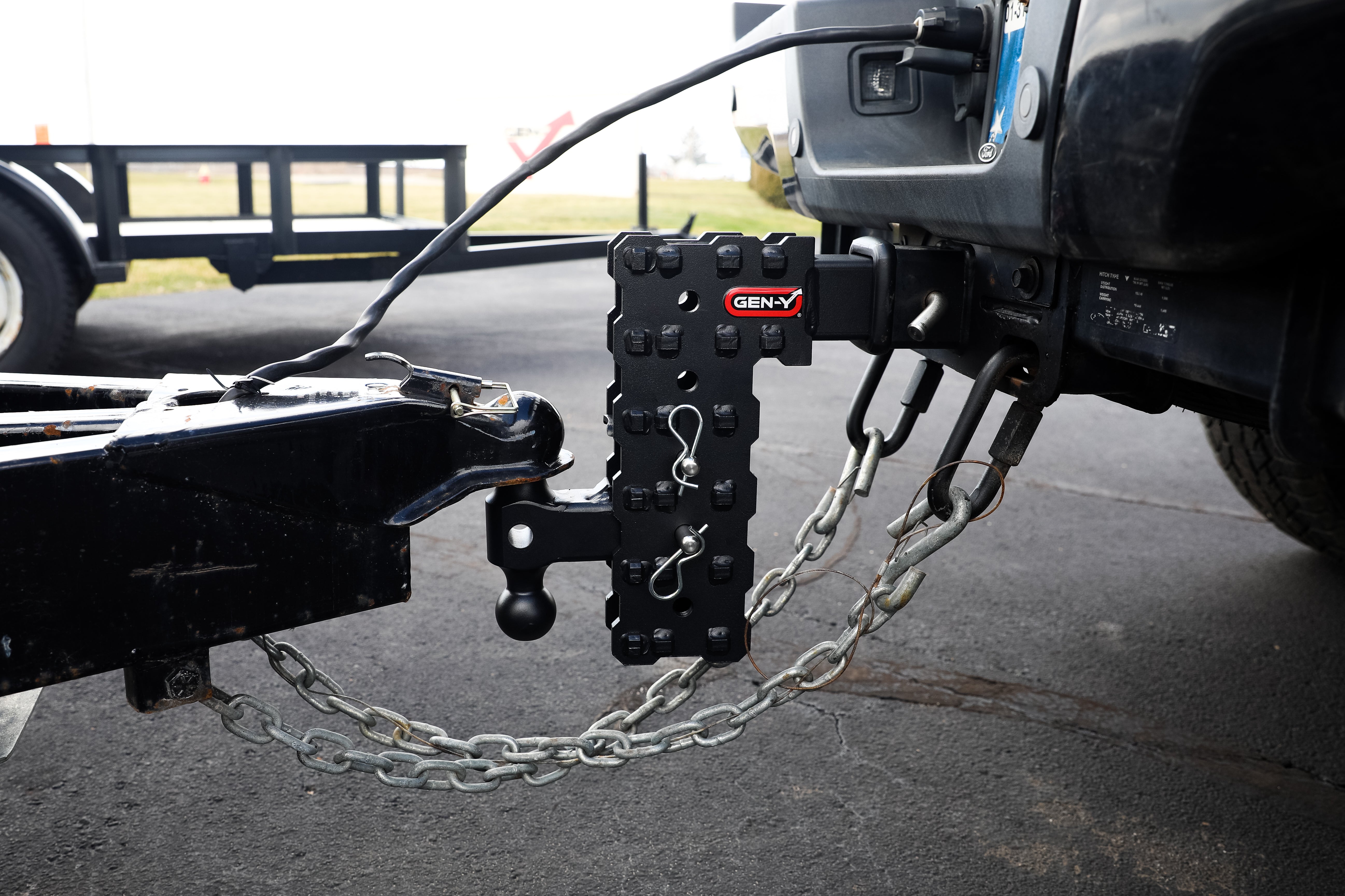 GEN-Y Hitch PHANTOM-X 2.5" Solid Shank 10" Drop 1.6K TW 16K Hitch & Tri-Ball Mount.