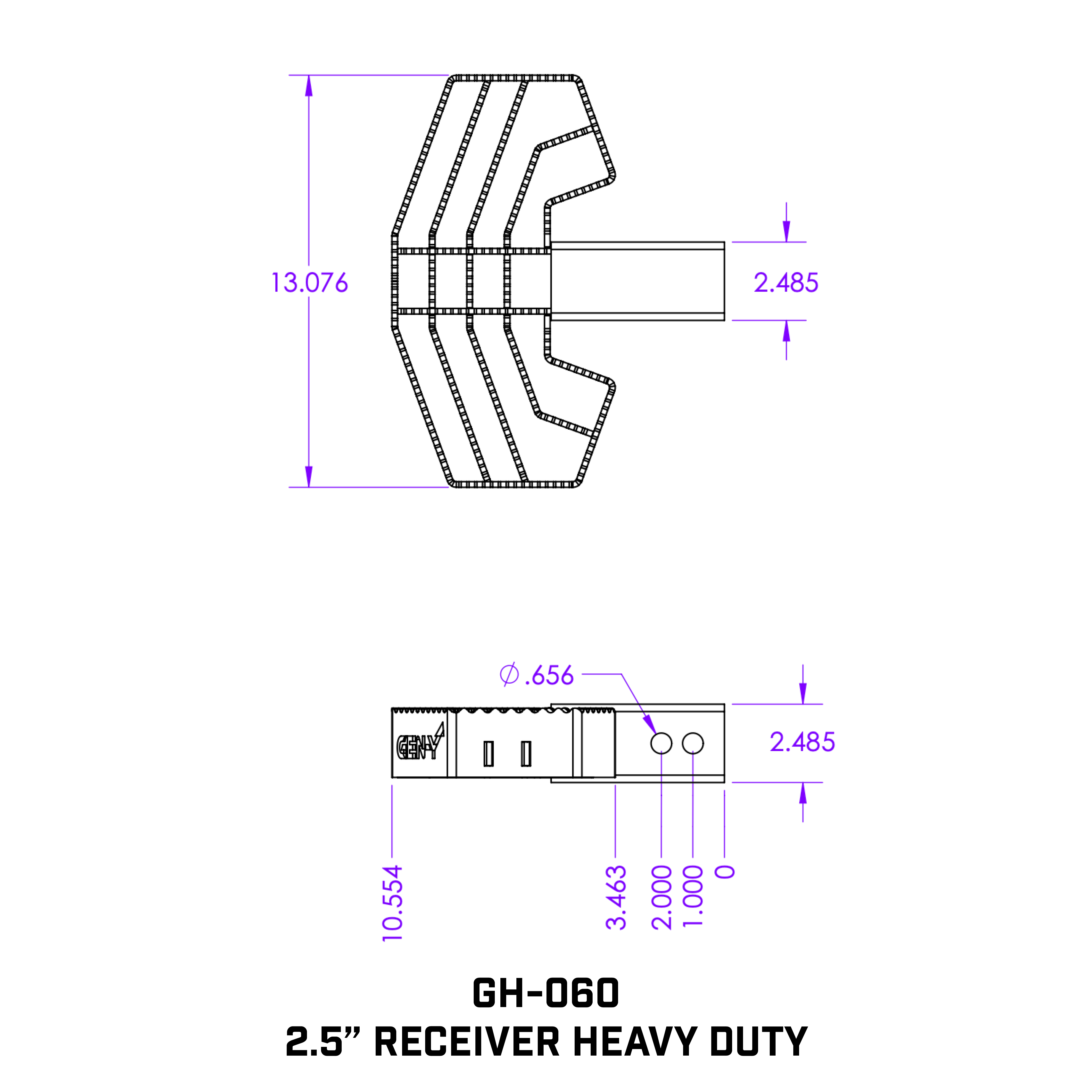 2.5" Shank Serrated Hitch Step 500lb Capacity - Apollo Off-Road