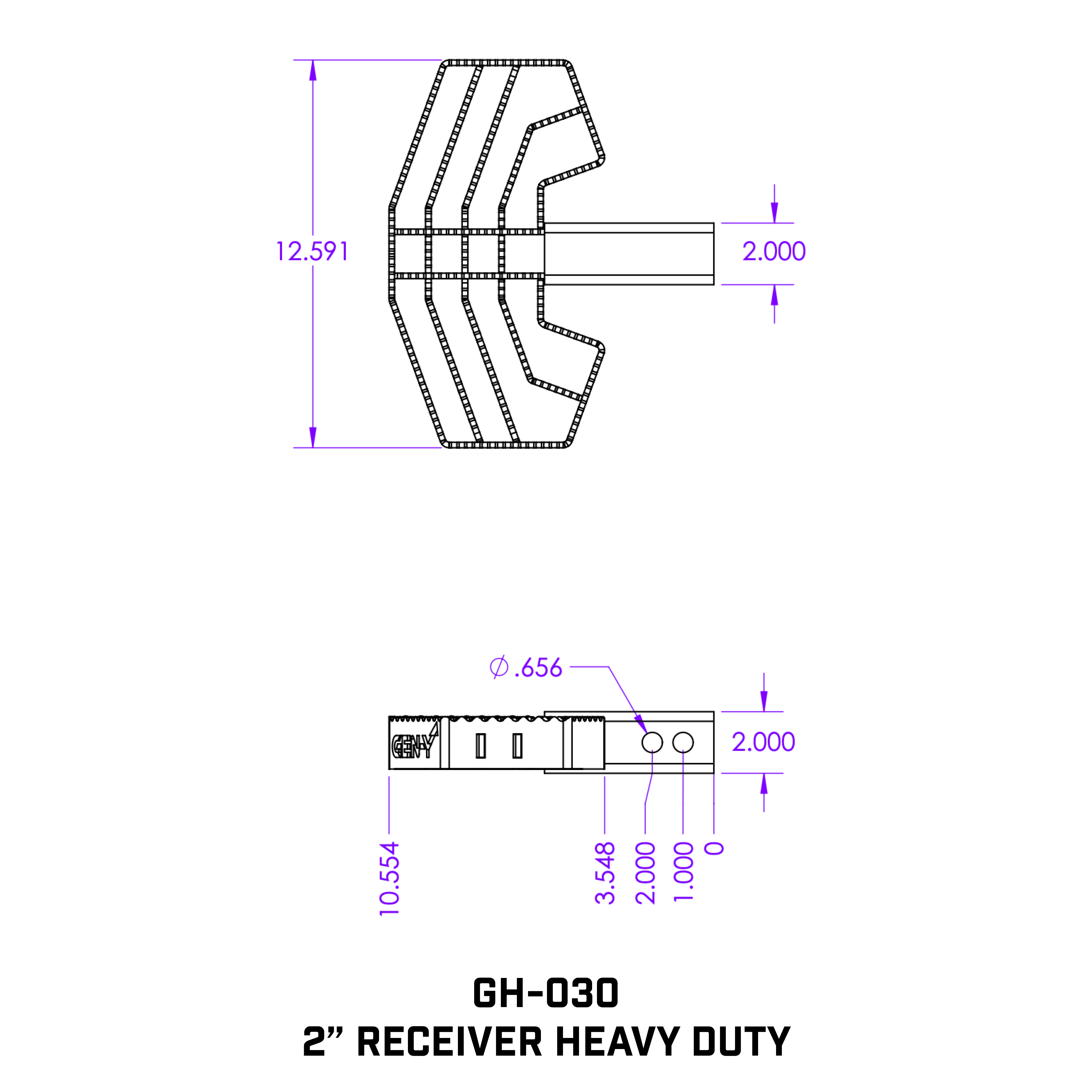2" Shank Heavy-Duty 500lb Serrated Hitch Step - Apollo Off-Road