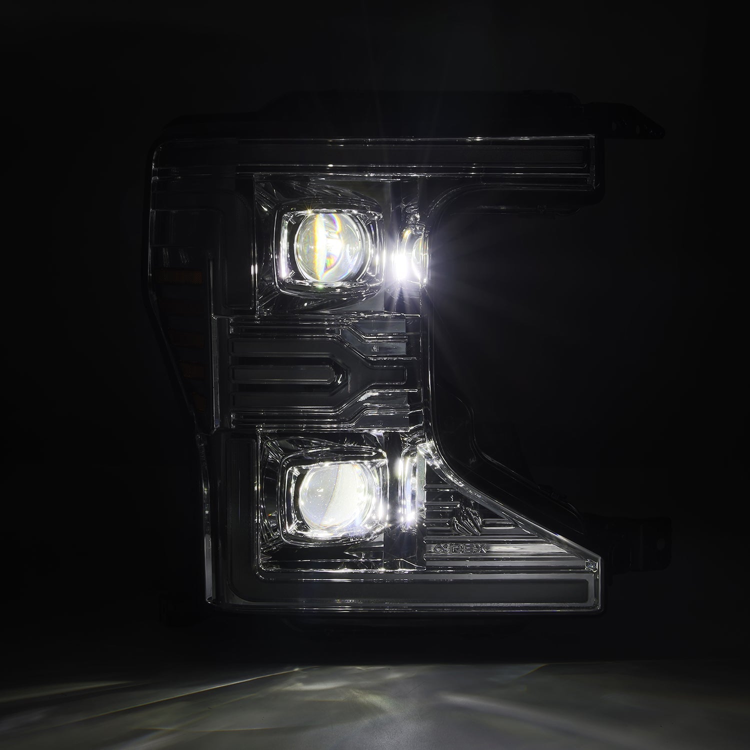 20-22 Ford F-350/450/550 Super Duty / 21-22 F-250 Super Duty LUXX-Series LED Projector Headlights Chrome - Apollo Off-Road