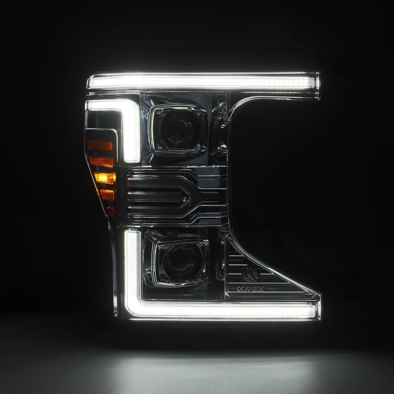 20-22 Ford F-350/450/550 Super Duty / 21-22 F-250 Super Duty LUXX-Series LED Projector Headlights Chrome - Apollo Off-Road