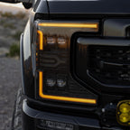 20-22 Ford F-250/350/450/550 Super Duty NOVA-Series LED Projector Headlights Alpha-Black - Apollo Off-Road