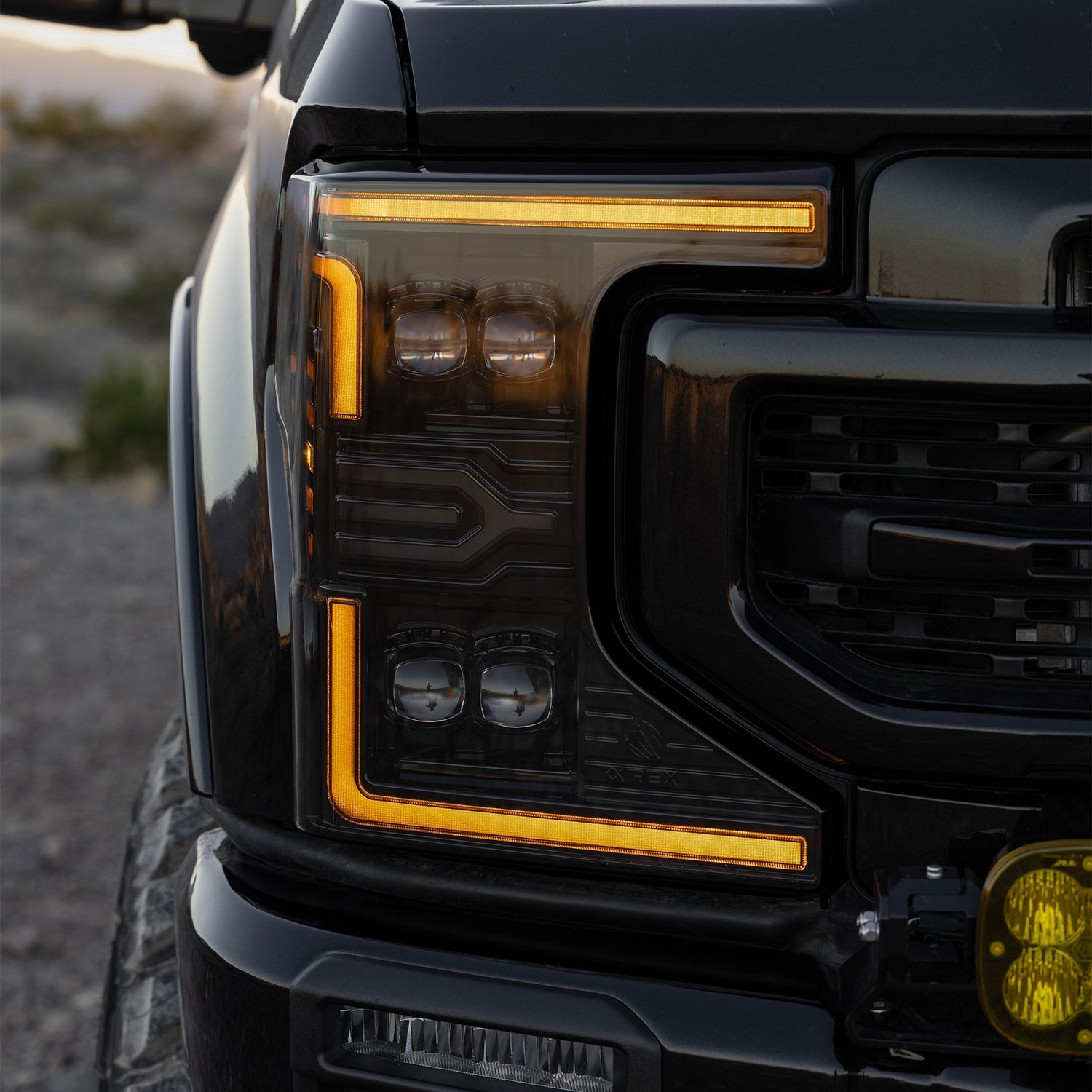 20-22 Ford F-250/350/450/550 Super Duty NOVA-Series LED Projector Headlights Alpha-Black - Apollo Off-Road