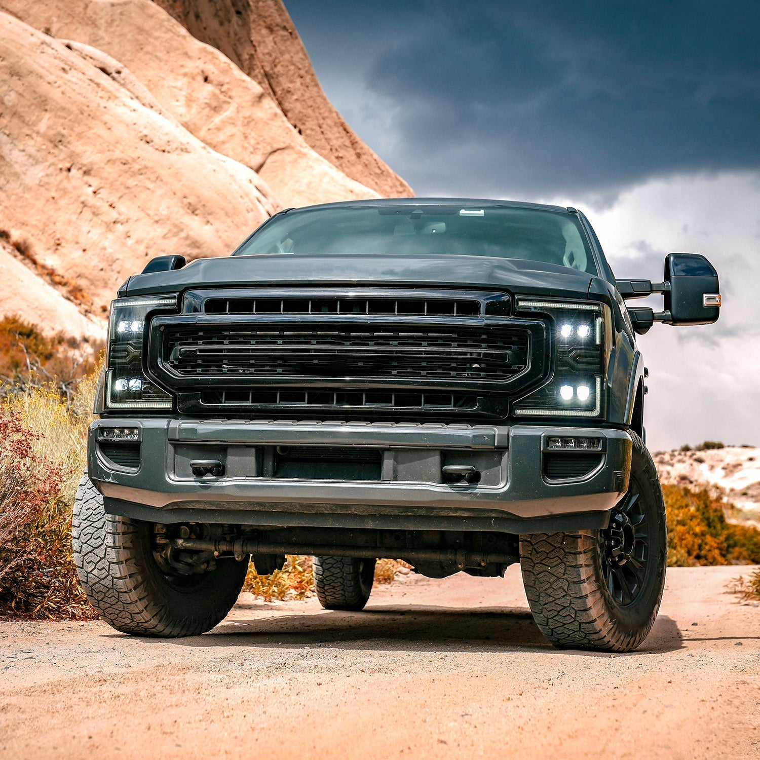 20-22 Ford F-250/350/450/550 Super Duty NOVA-Series LED Projector Headlights Alpha-Black - Apollo Off-Road