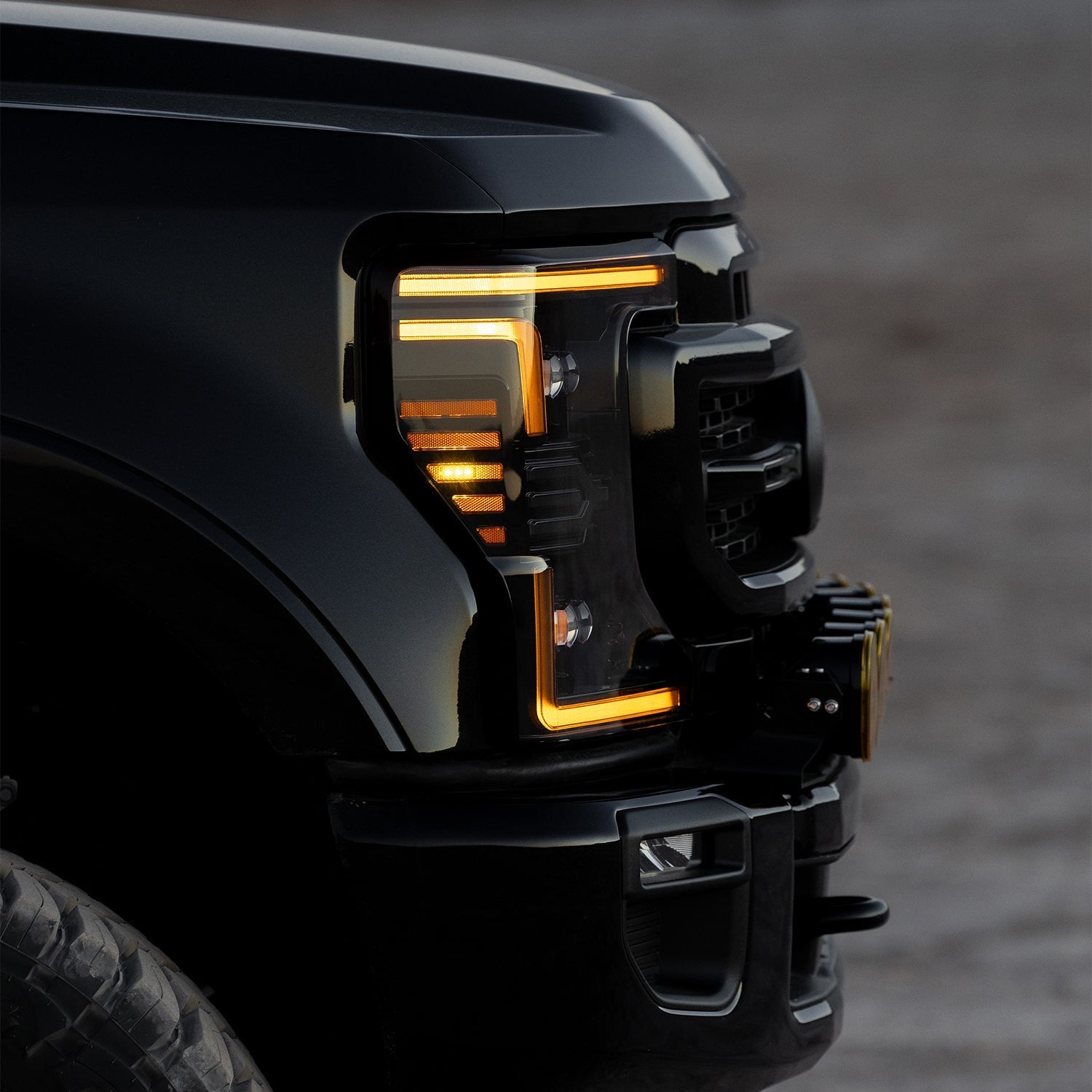 20-22 Ford F-250/350/450/550 Super Duty NOVA-Series LED Projector Headlights Alpha-Black - Apollo Off-Road